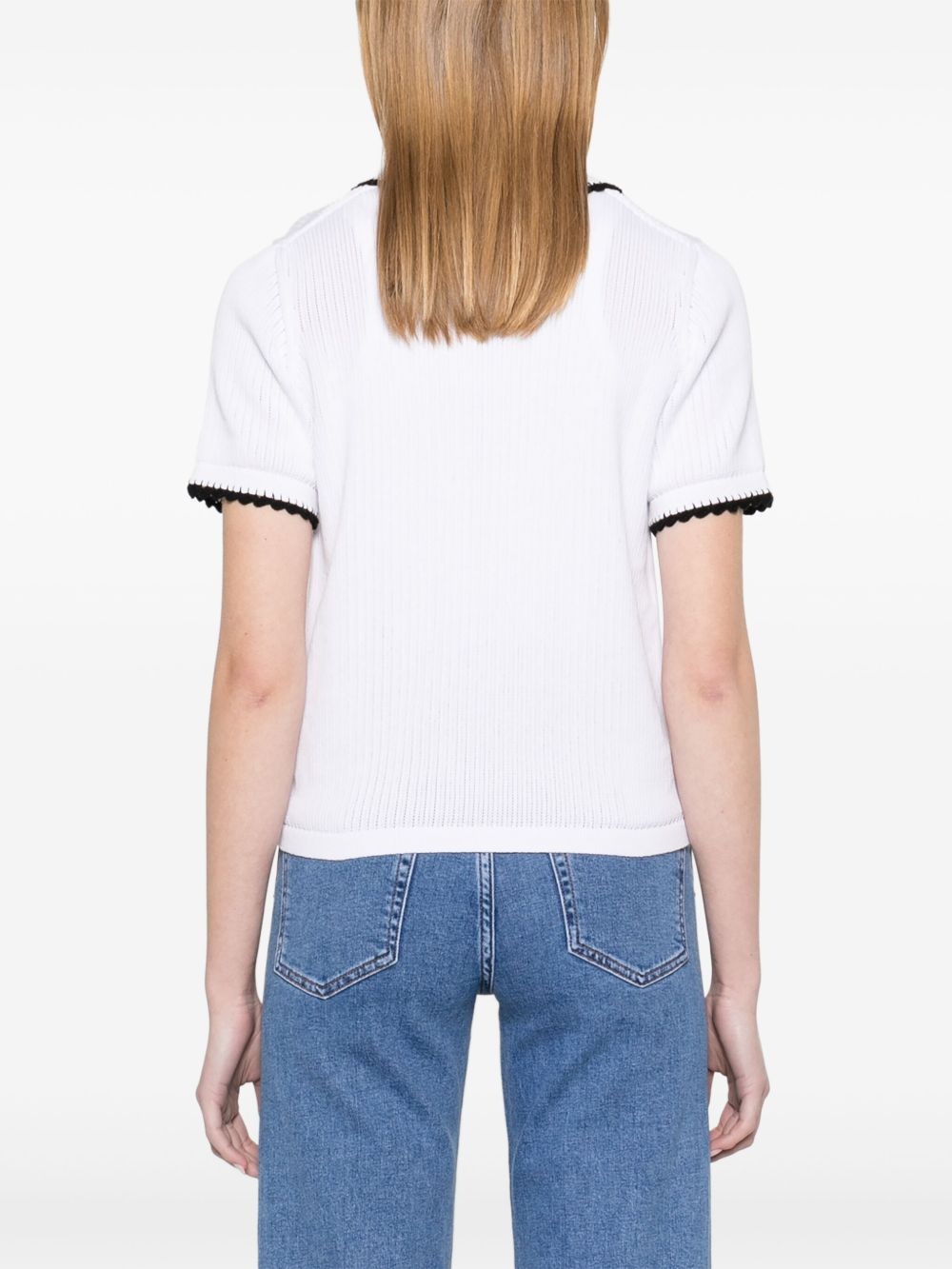 knitted polo top - 4