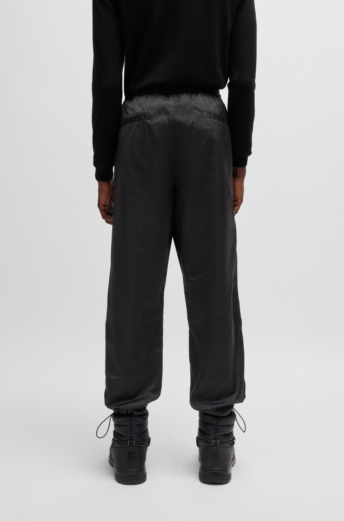 REGULAR-FIT TROUSERS IN WATER-REPELLENT SATIN - 4
