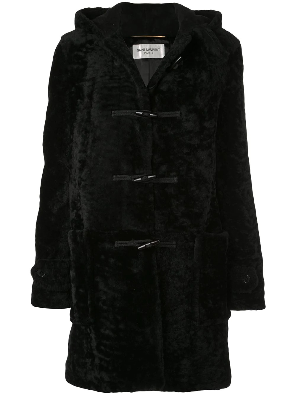 shearling duffle coat - 1