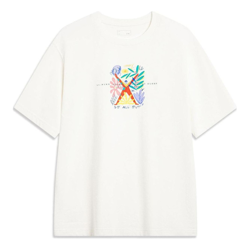 Li-Ning Sportswear Classic Graphic Tee 'White Multi' AHST459-2 - 1
