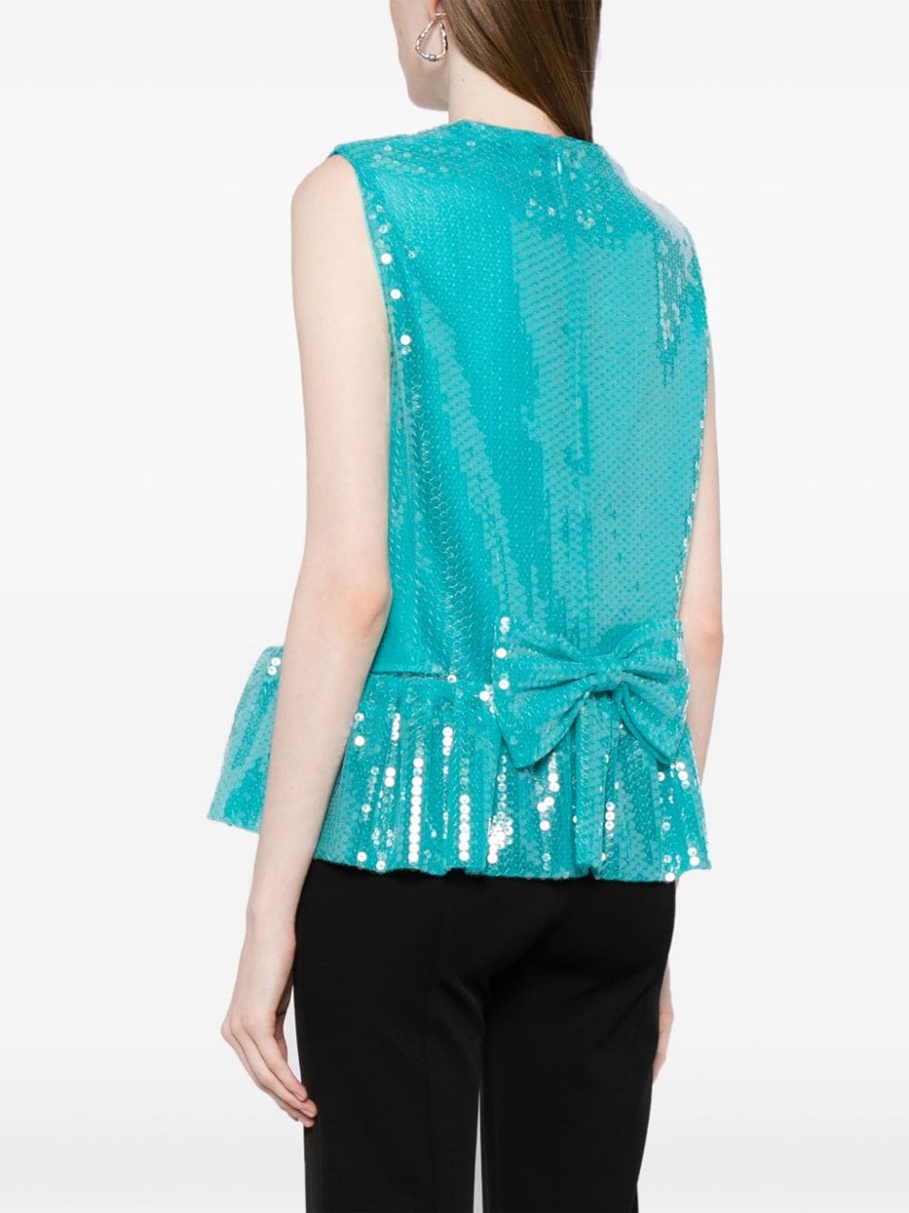 sequin-embellished sleeveless top - 4