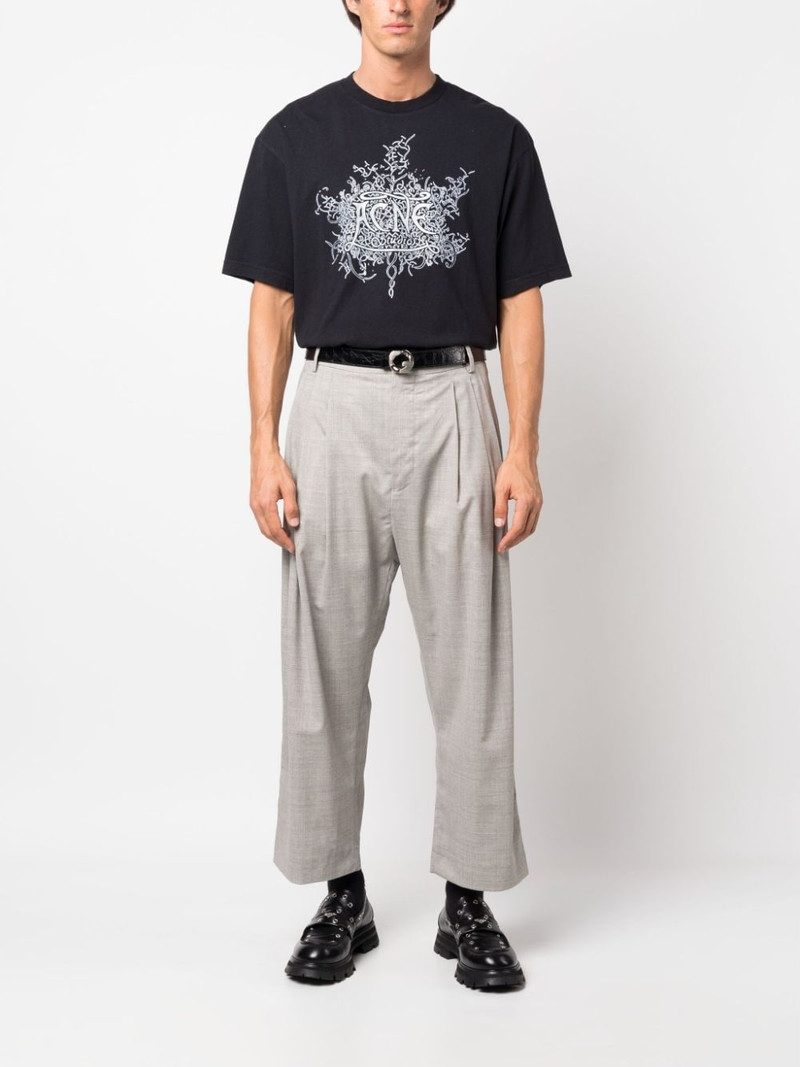 HED MAYNER pleated cropped wool-blend trousers outlook