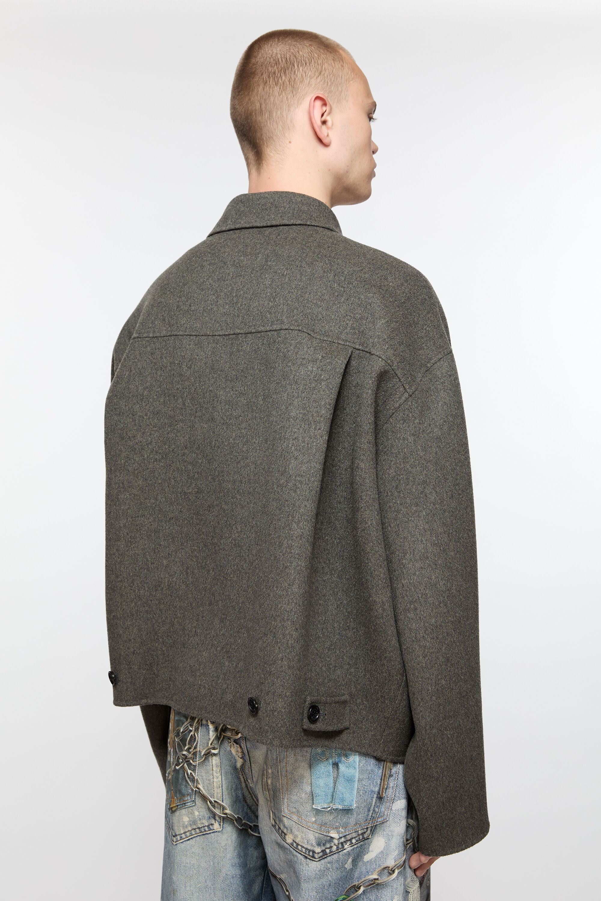 Wool zipper jacket - Graphite grey - 4