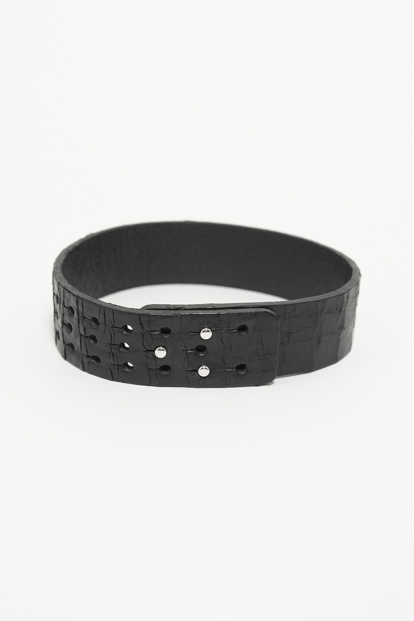 3 cm Choker Laser Crack Black Leather - 2