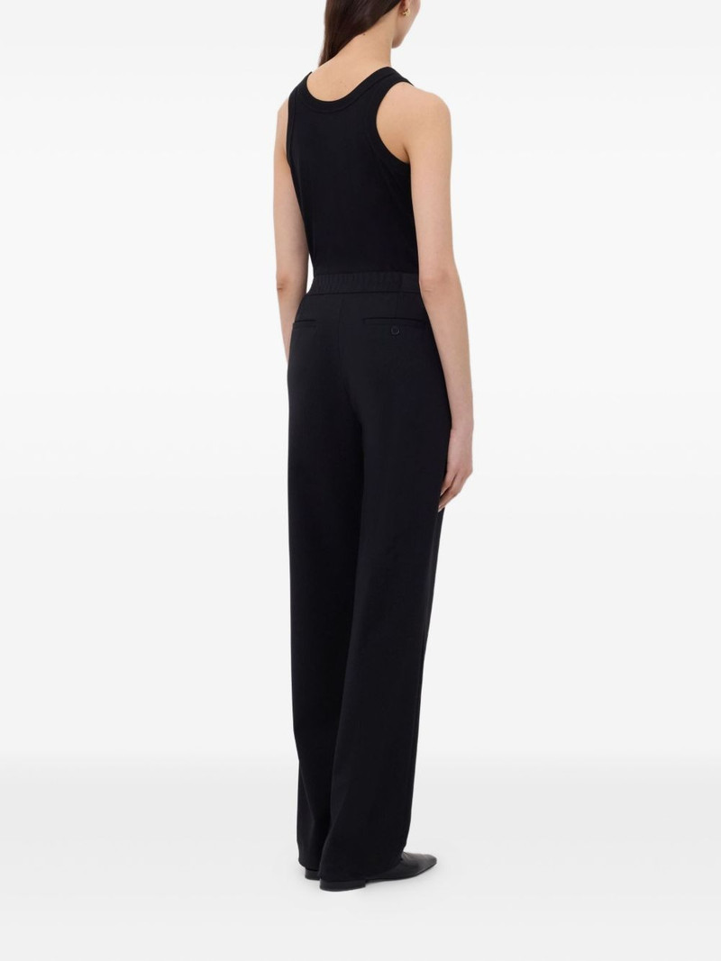 pleated elasticated-waist straight trousers 4