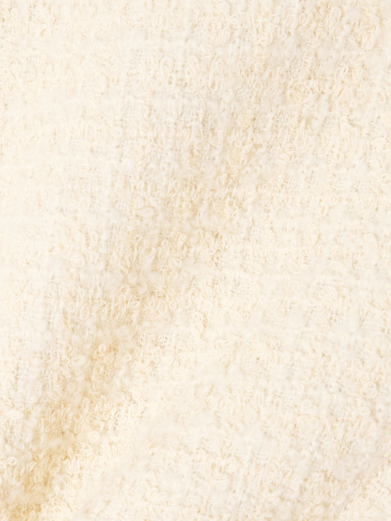 Belted appliquéd wool-blend tweed jacket Cream - 4