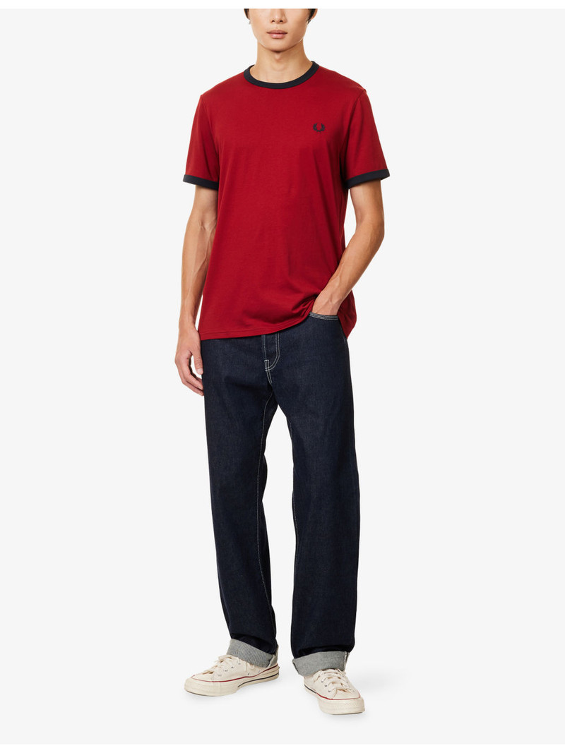 Fred Perry Ringer Embroidered-Logo Cotton T-Shirt outlook