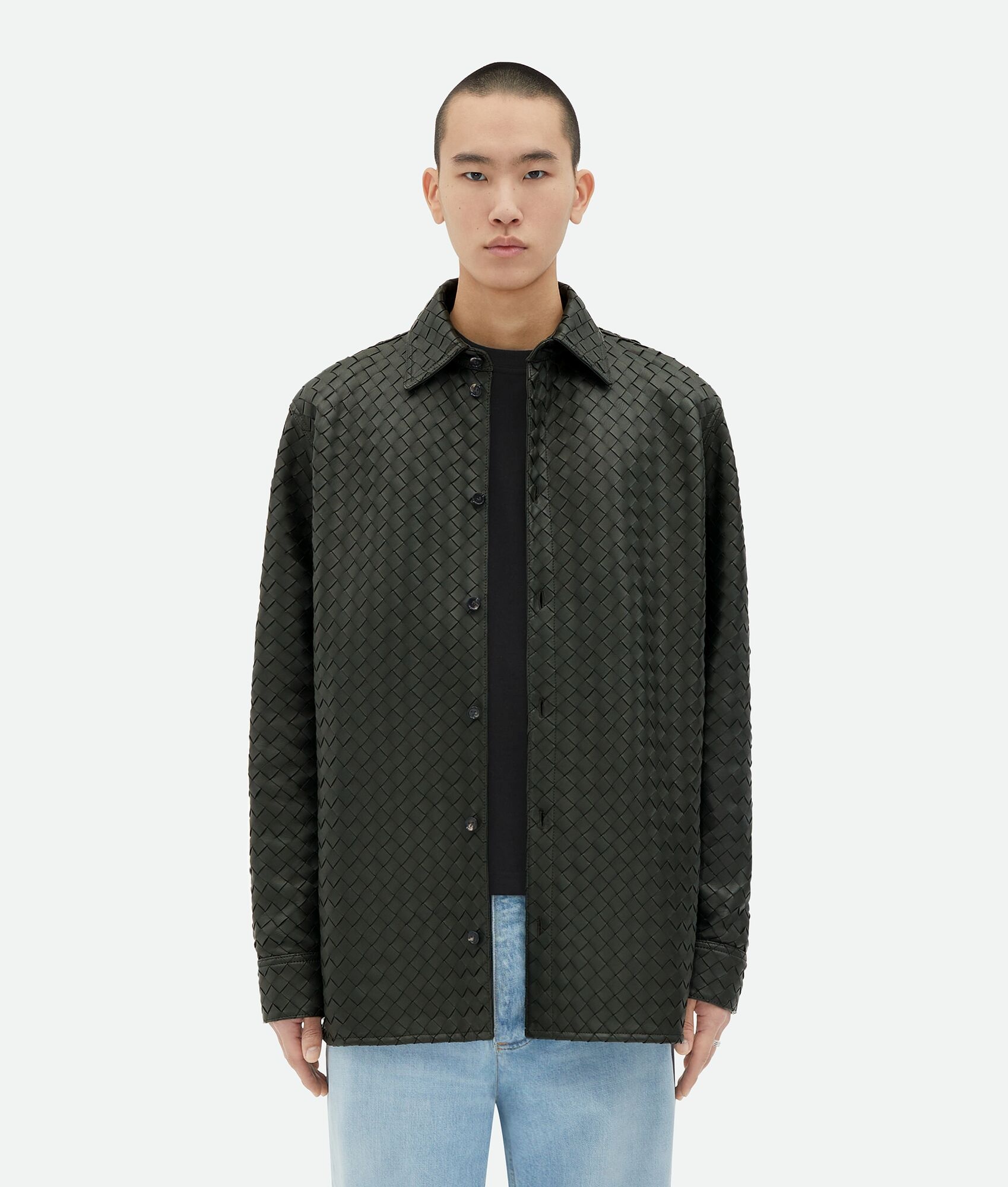 Intrecciato Relaxed Leather Shirt - 1