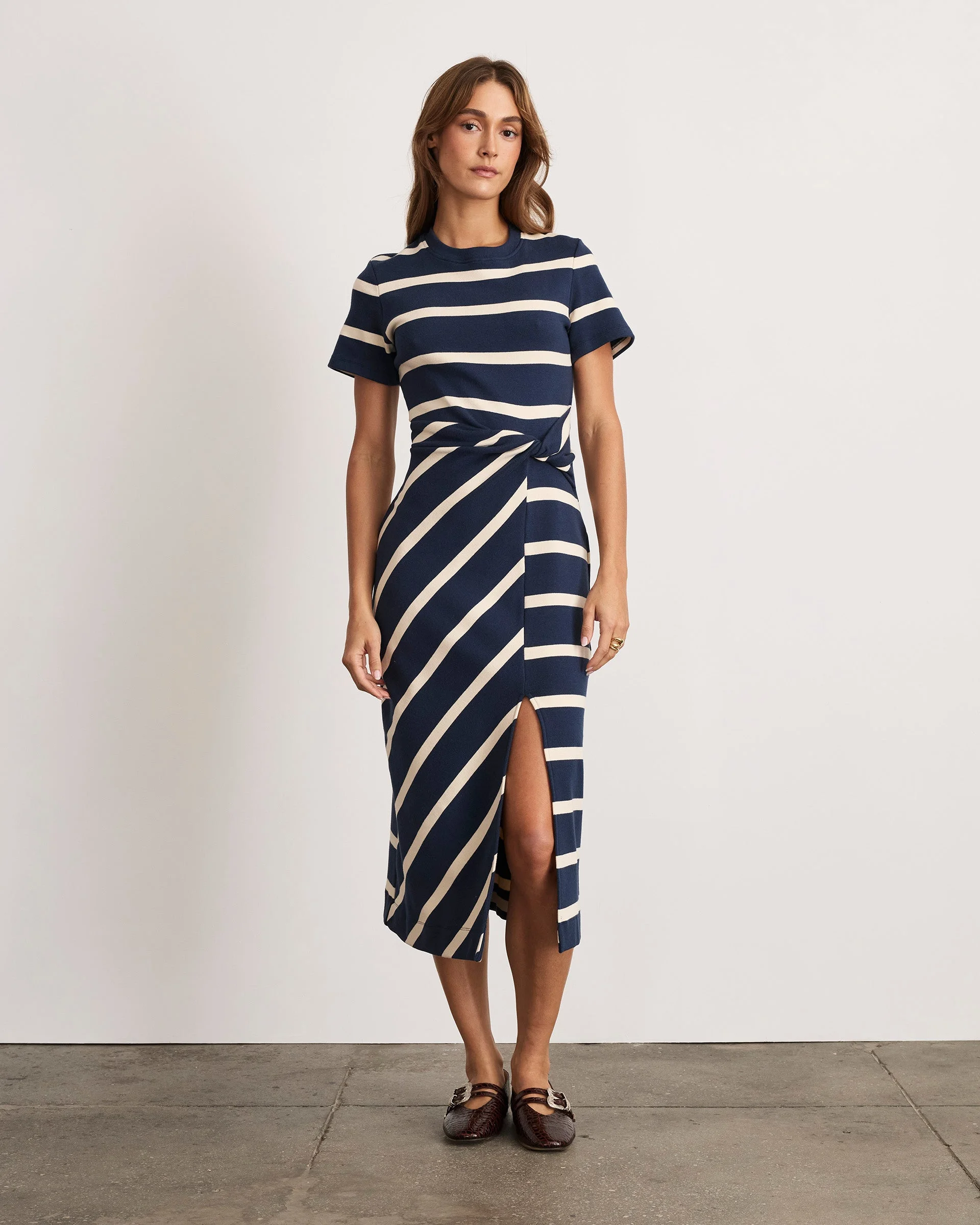 SHORT SLEEVE STRIPED CODY DRESS - 1