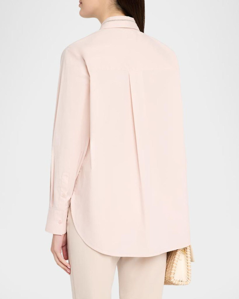 Chain-Trim Stretch Cotton Shirt 3