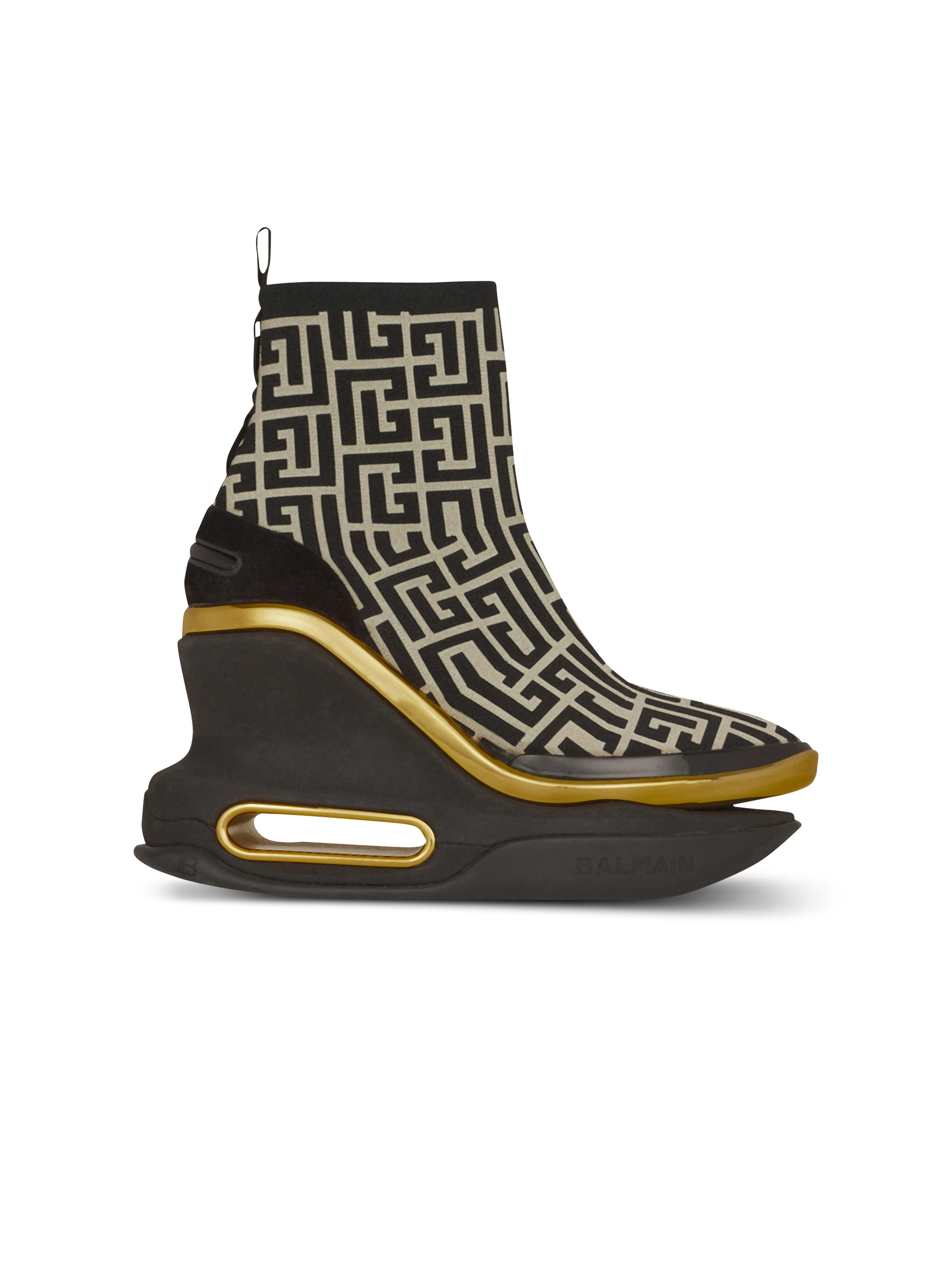 Bicolor and suede B-Bold wedge sneakers - 1