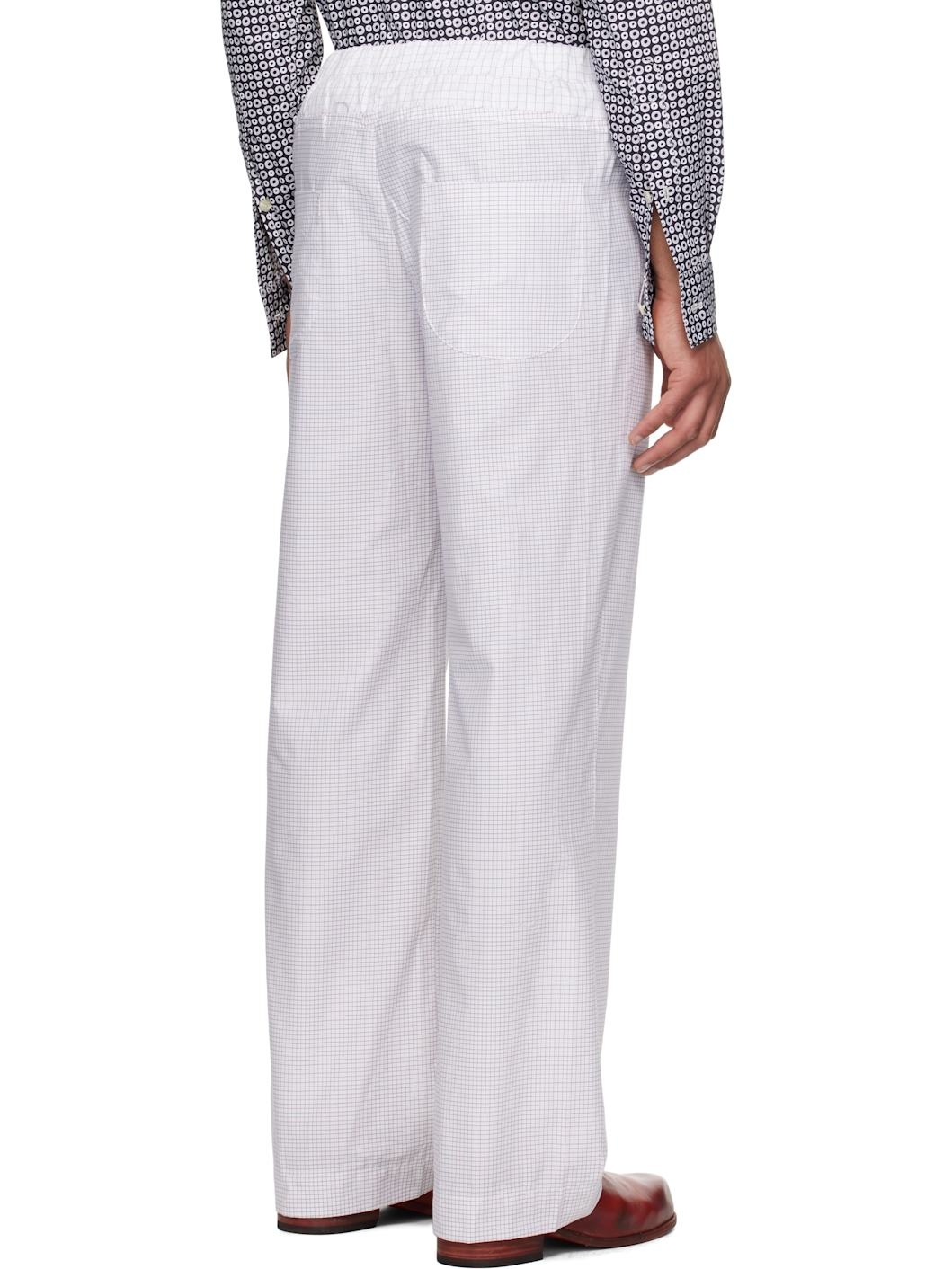 White Patchwork Elasticized Trousers - 3