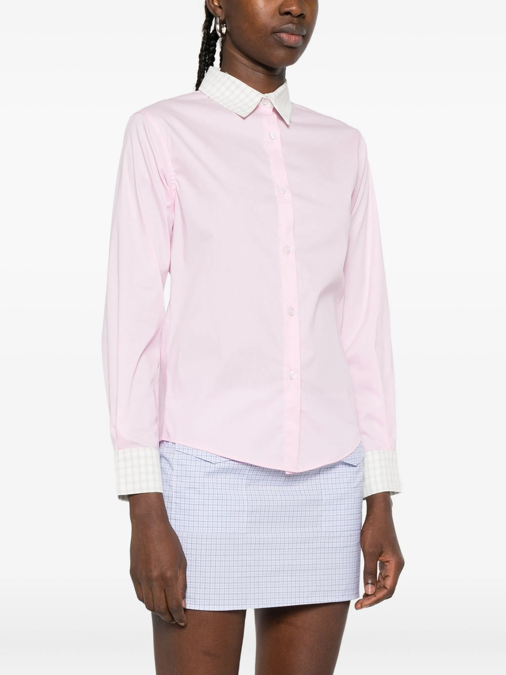 Gimaguas Gingham-trimmed Cotton Shirt - 4