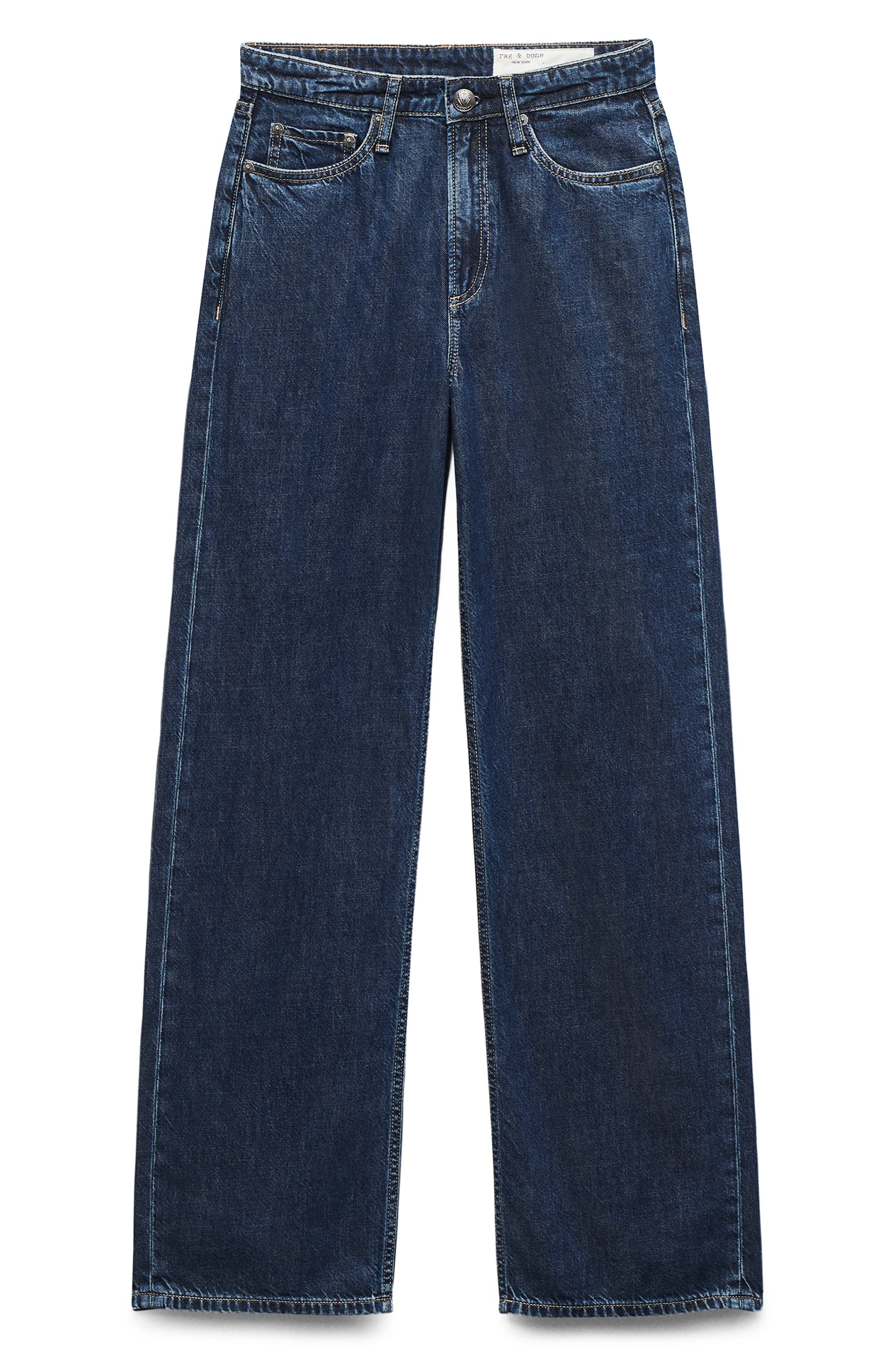 rag & bone Featherweight Logan Wide Leg Jeans in Well at Nordstrom - 4