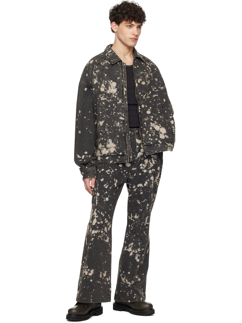 JUUN.J Black Paint Dyed Harrington Denim Jacket outlook