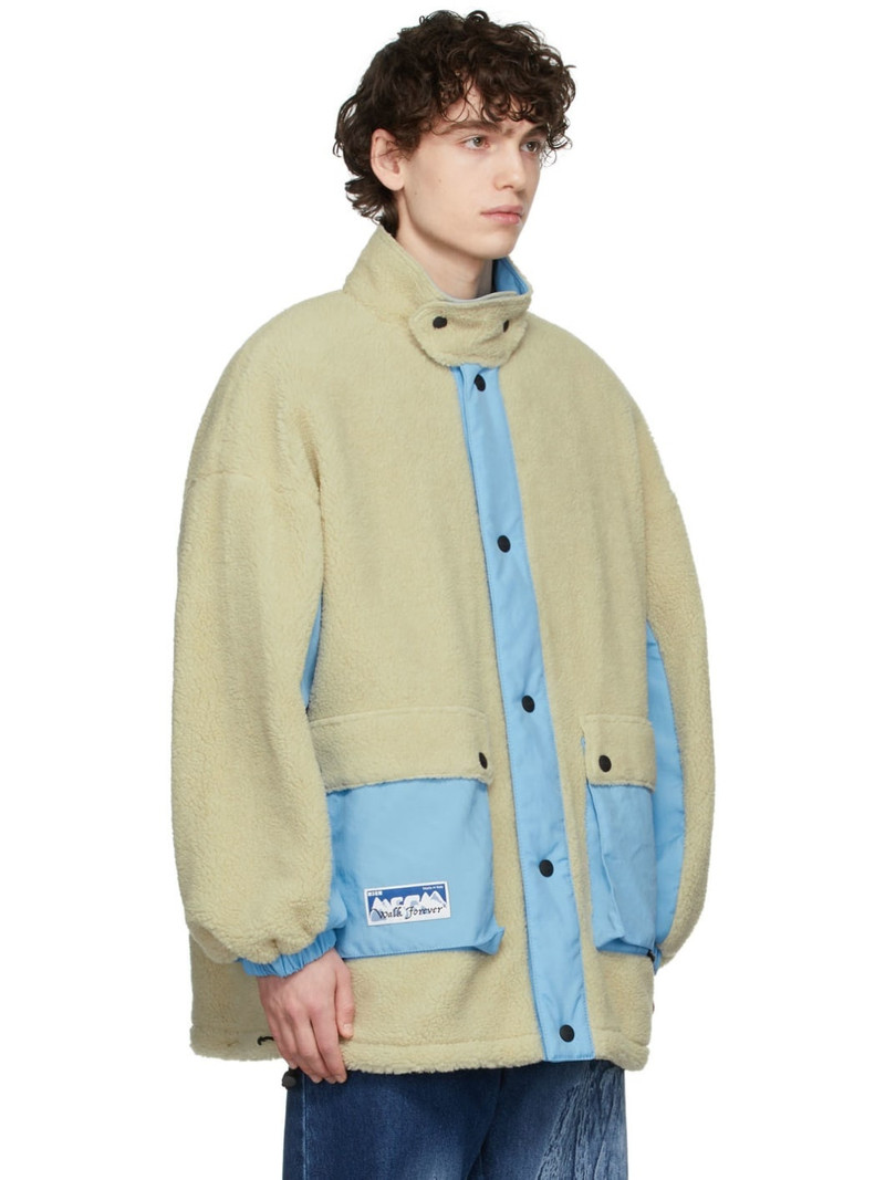 MSGM Reversible Off-White Fleece Jacket outlook