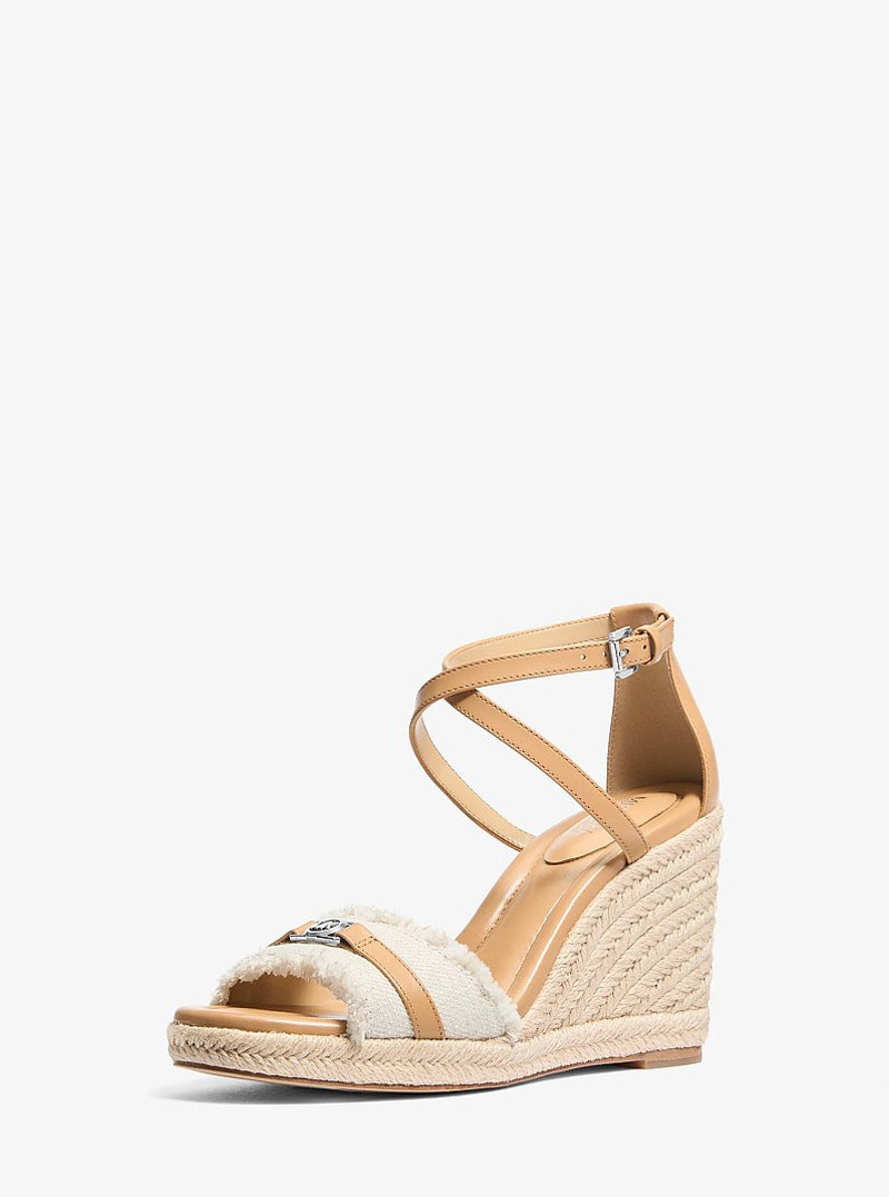 Mandy Linen Wedge Sandal 4