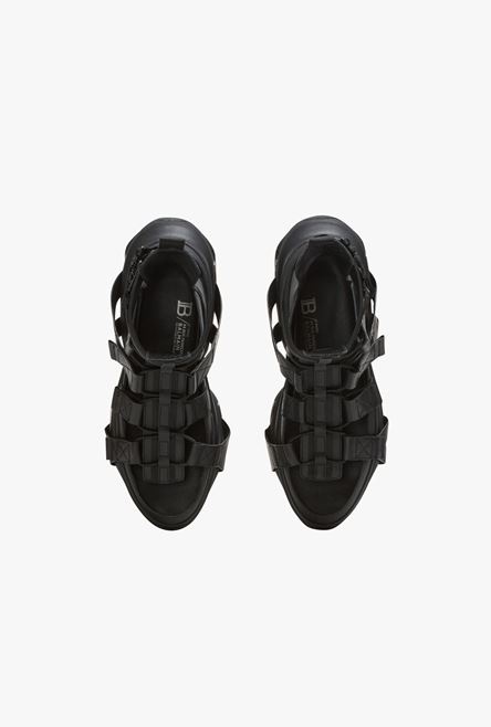 Black leather B-Bold sandal sneakers - 3