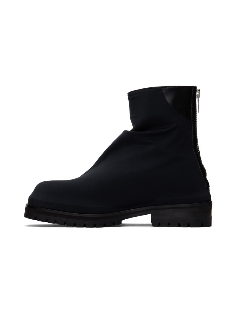 424 Black Pleated Marathon Boots outlook