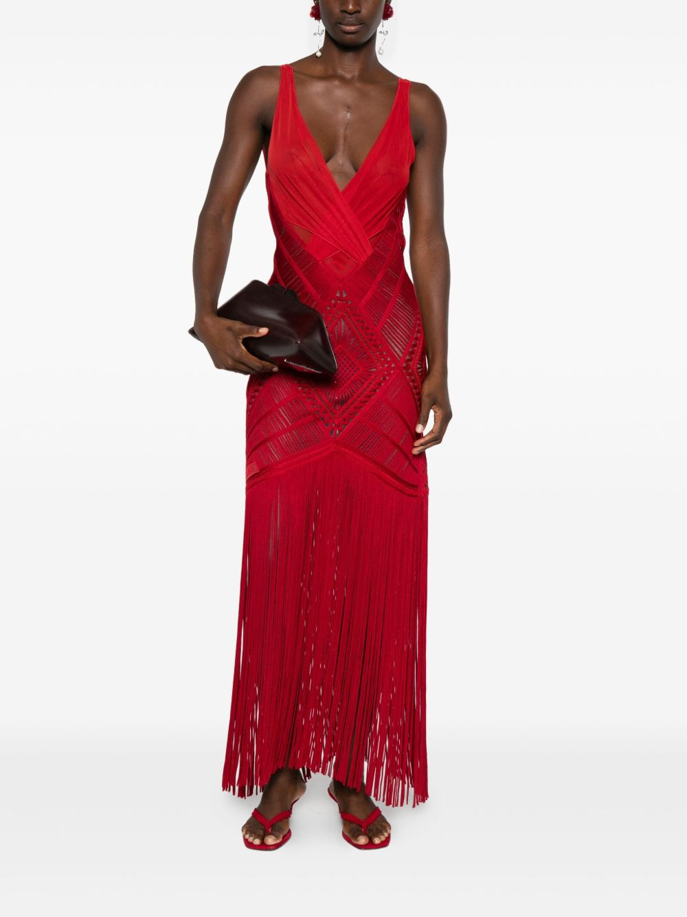 fringed midi dress - 2