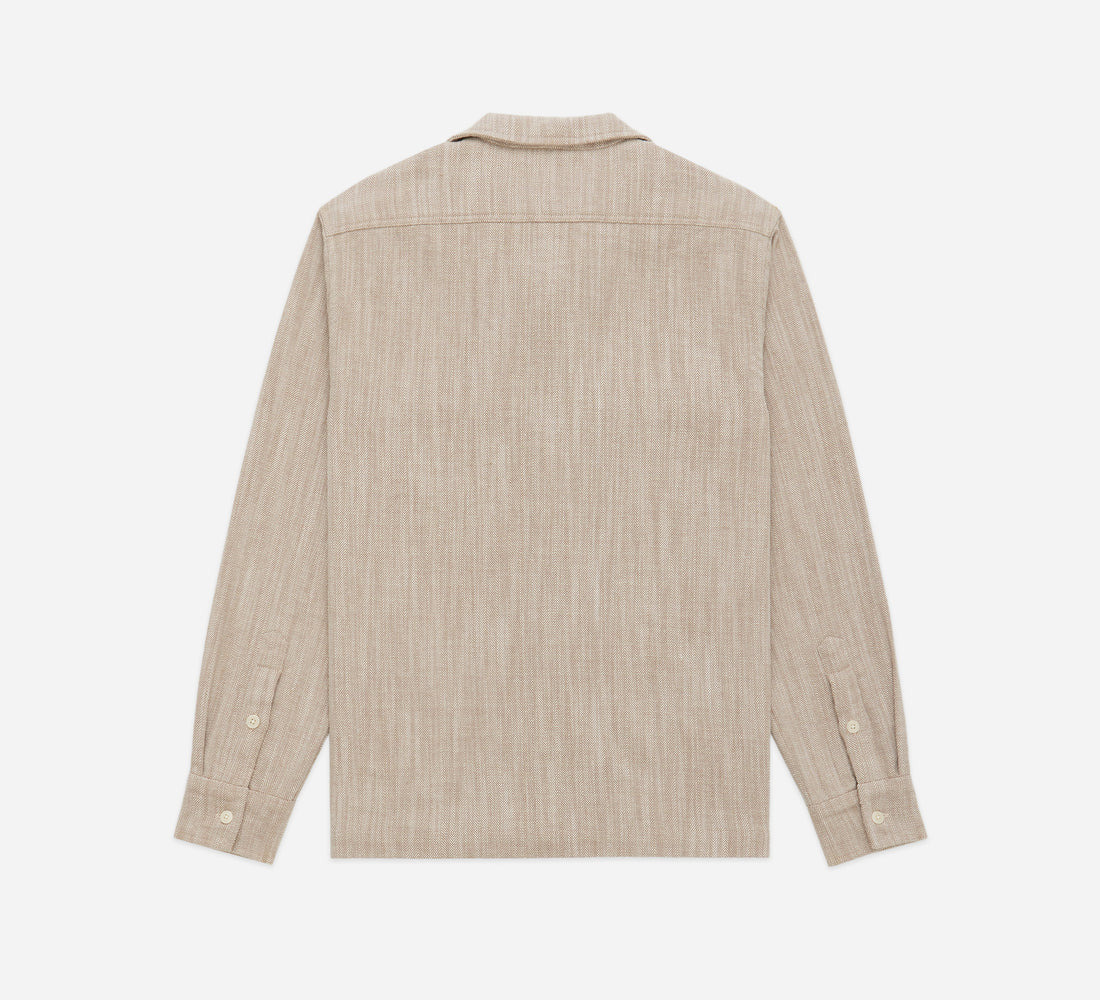 Camp Shirt - Ecru Cotton/Linen HBT - 2