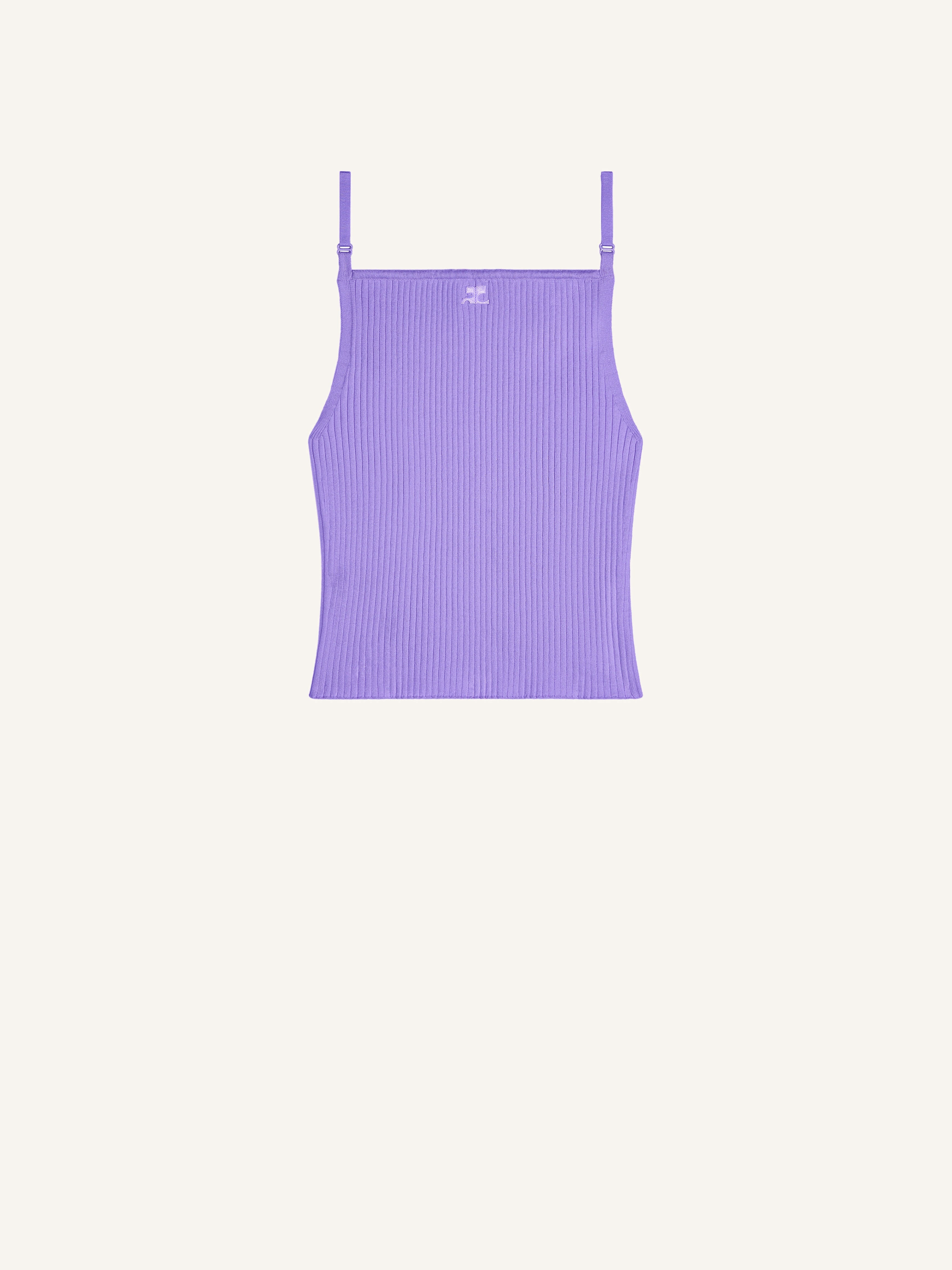 【未使用タグ付】【LULU】 COURREGES COTTON RIB TEE Eco-friendly t-shirt with ruffles