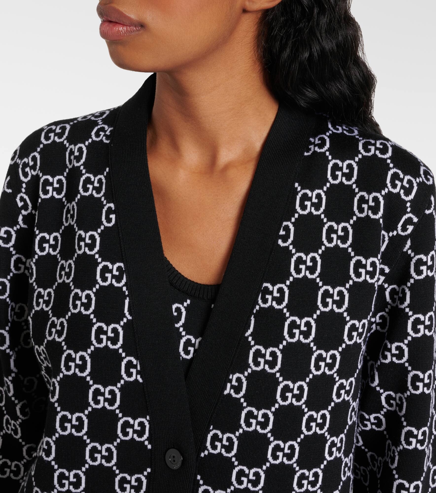 GG wool-blend jacquard cardigan - 4