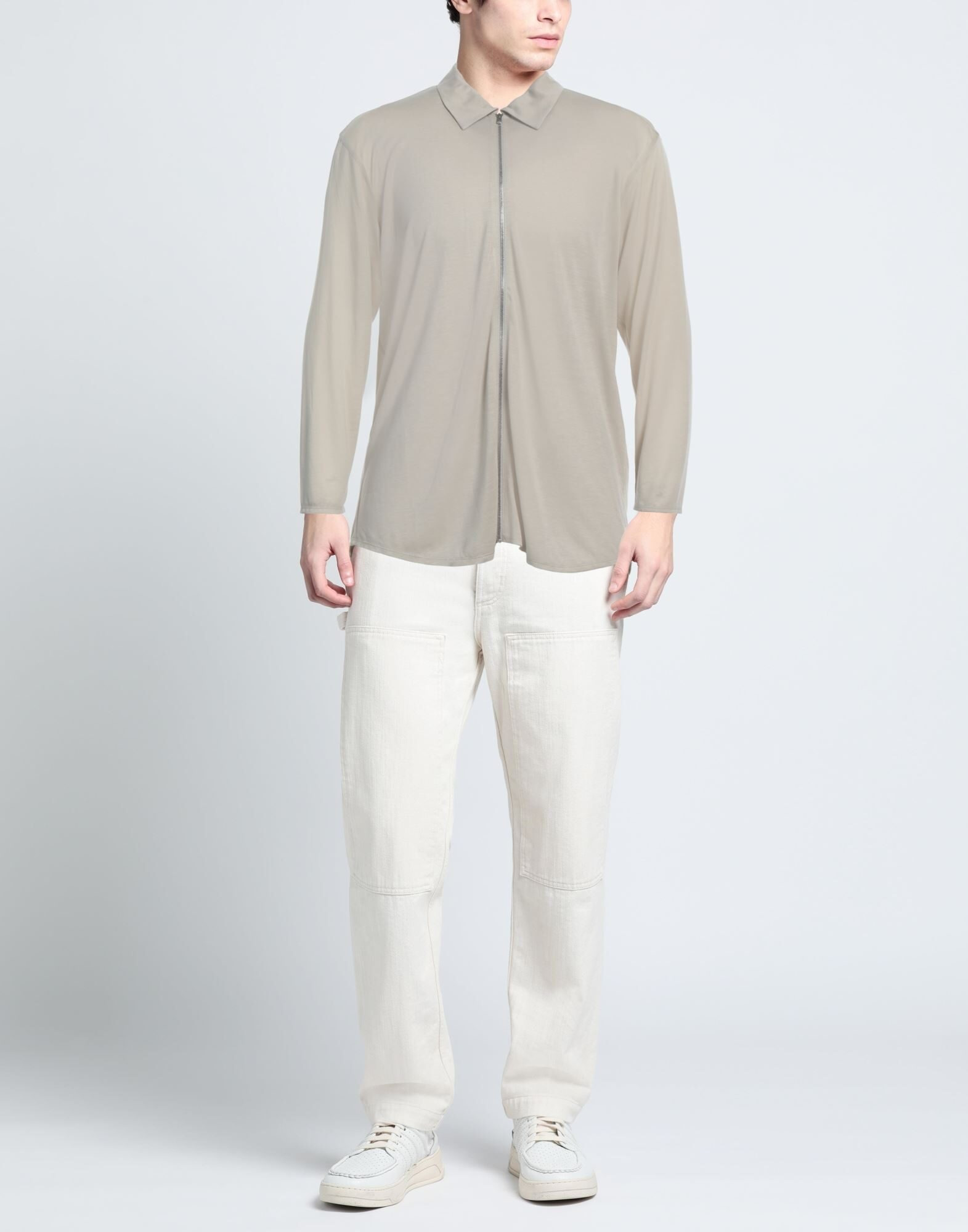 Grey Men's Solid Color Shirt - 2