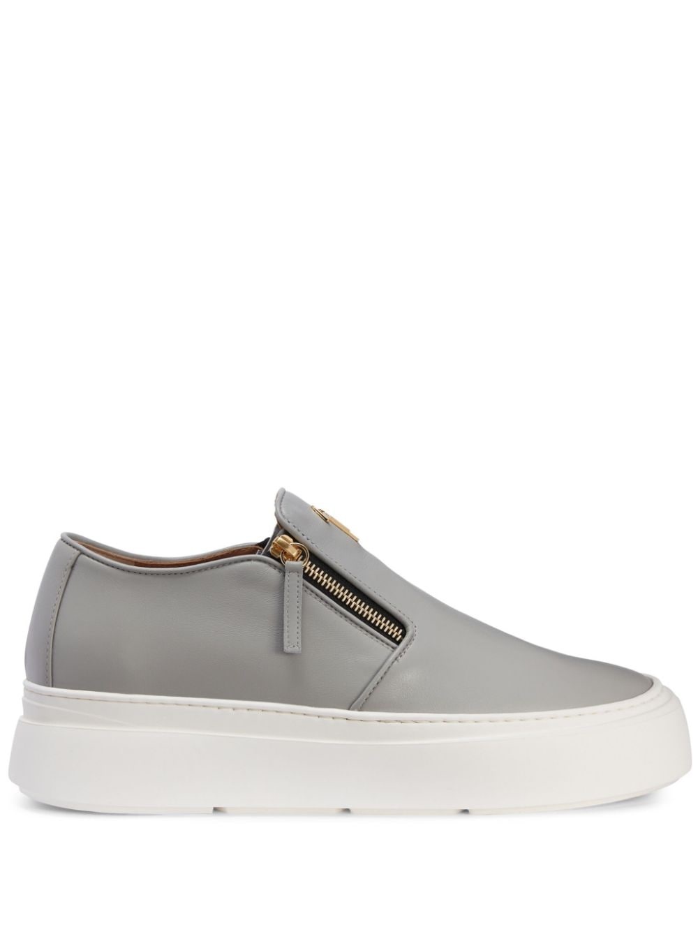 Mike zip-fastening leather sneakers - 1