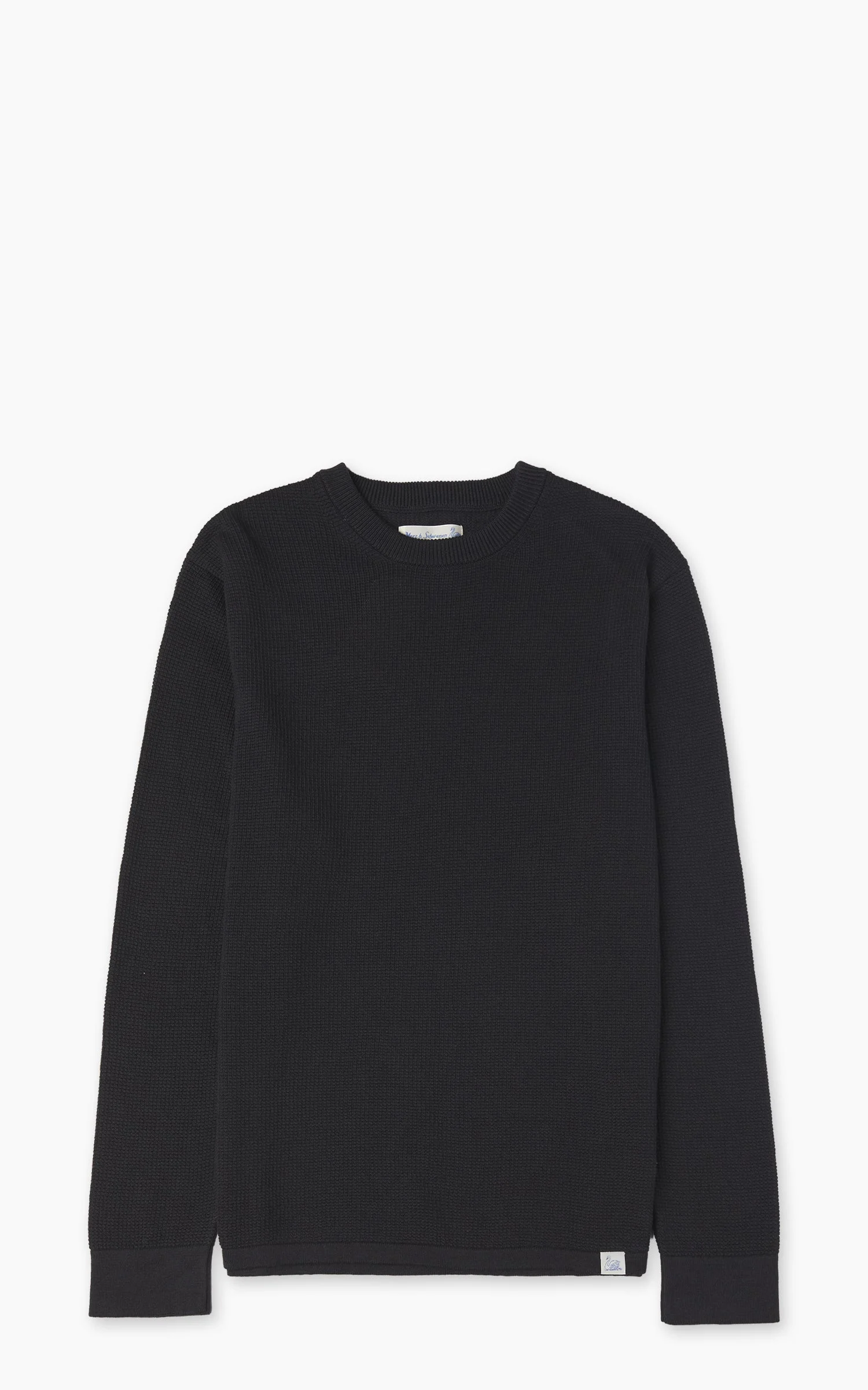 MERZ B. SCHWANEN EASYKNIT01 LIGHTWEIGHT WAFFLE KNIT SWEATER CHARCOAL - 1
