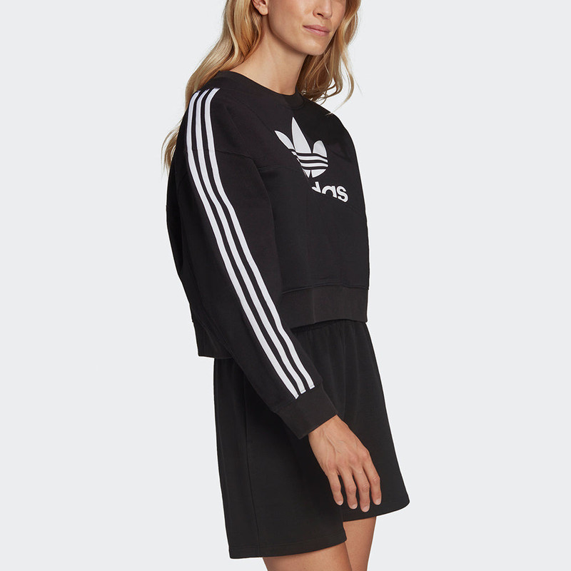 (WMNS) adidas Originals Splicing Logo Sweatshirt 'Black' HC4622 4