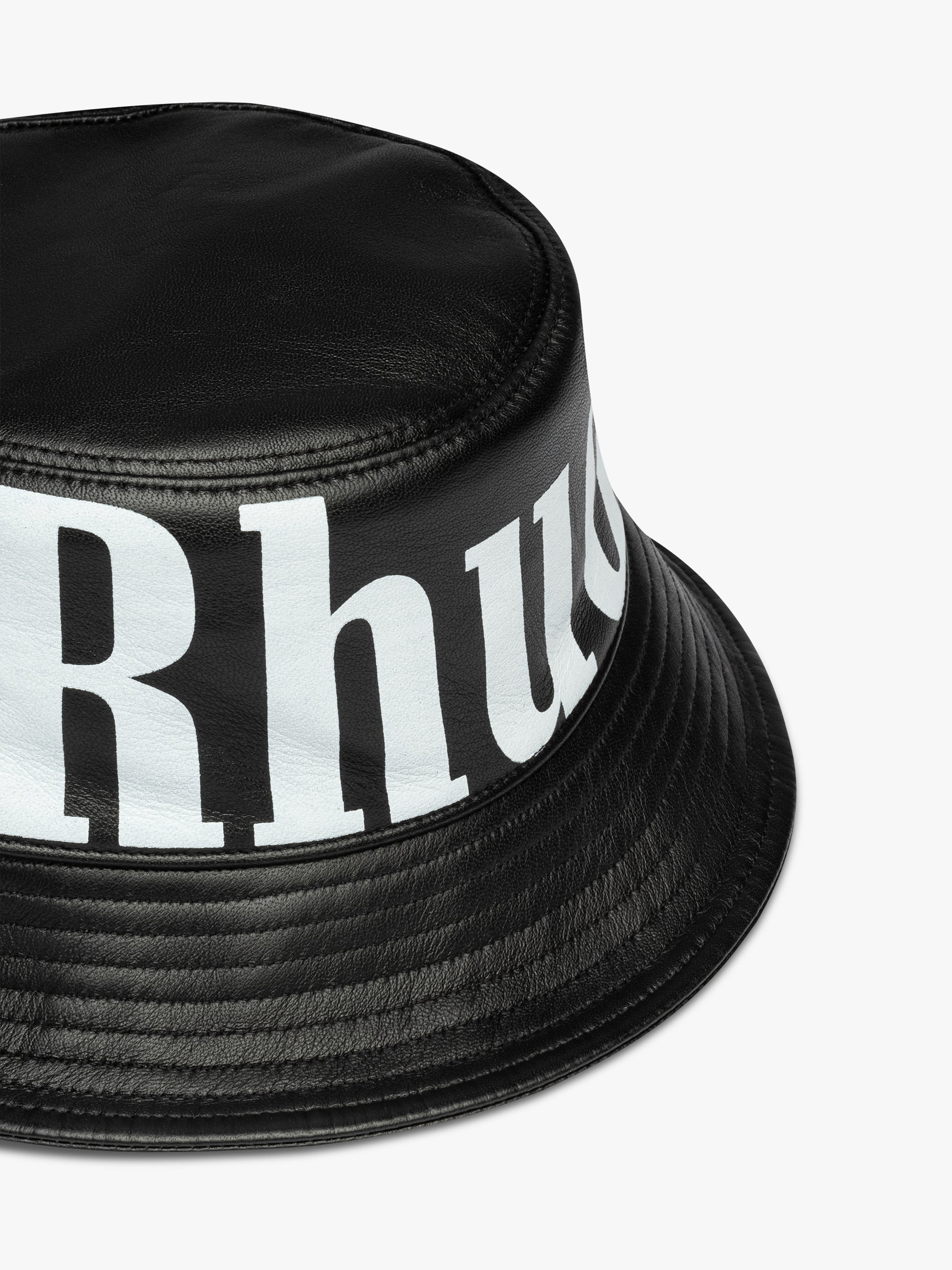 LOGO LEATHER BUCKET HAT - 3