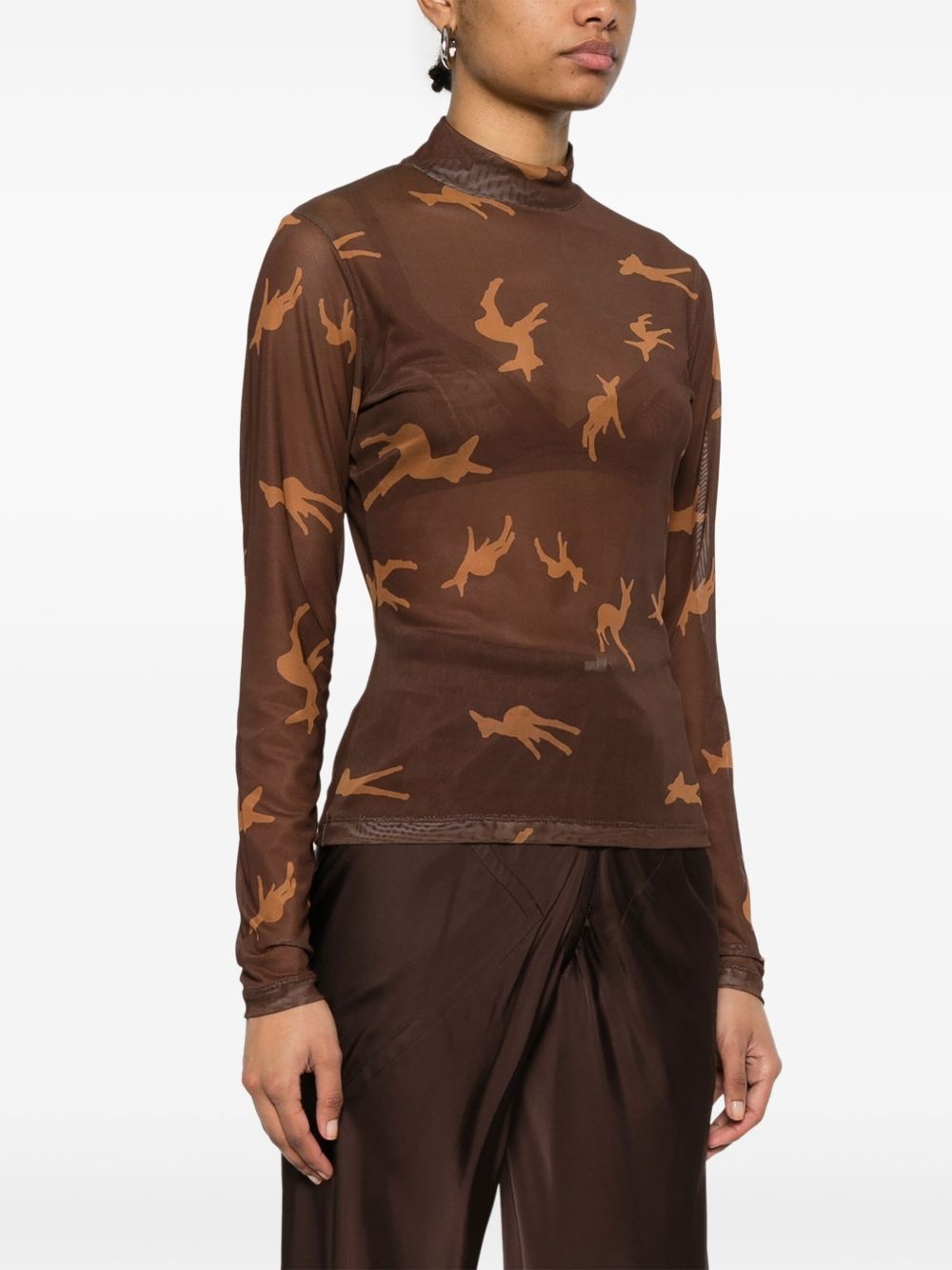 deer-print T-shirt - 3