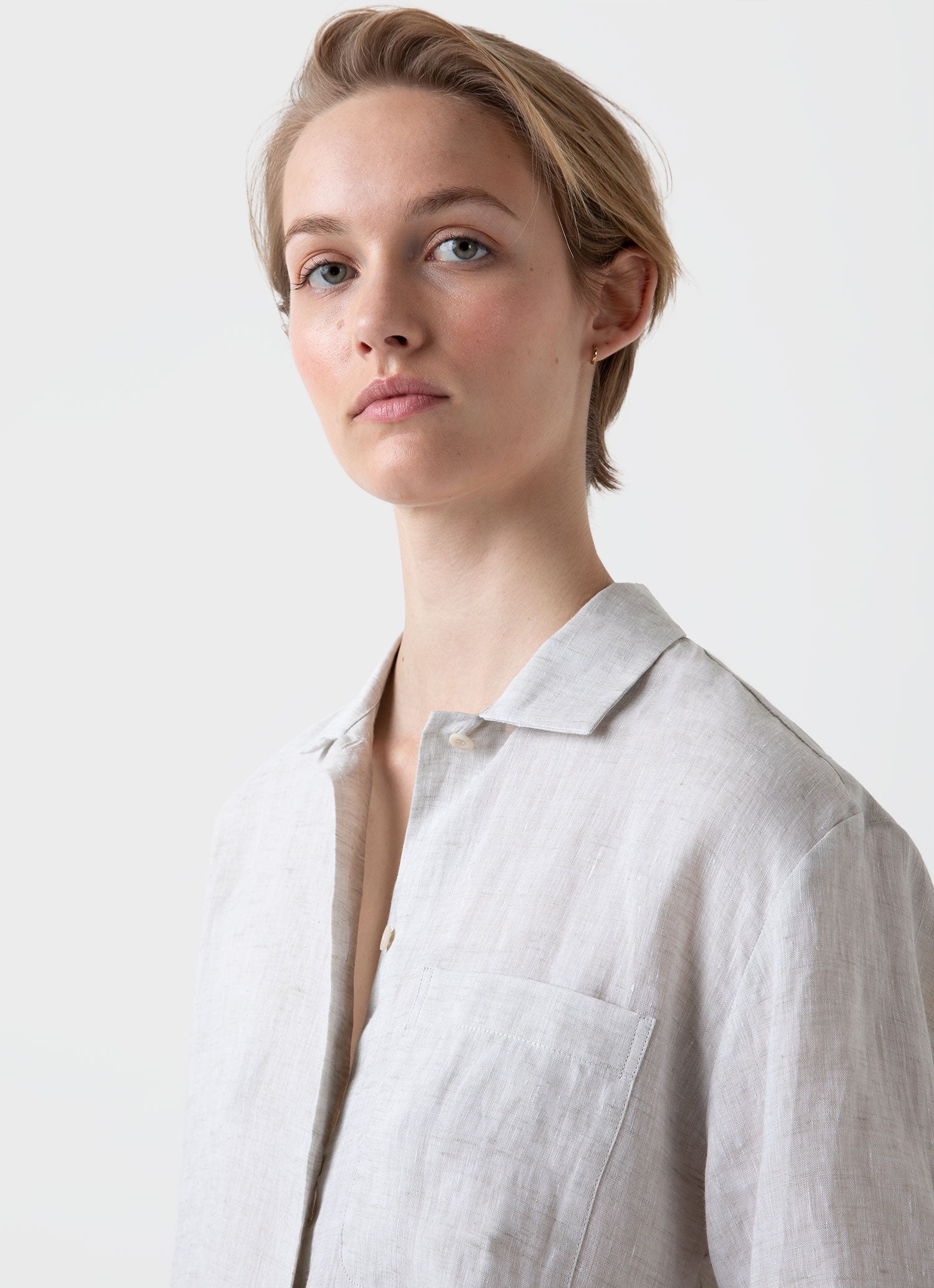 Short Sleeve Linen Shirt - 3
