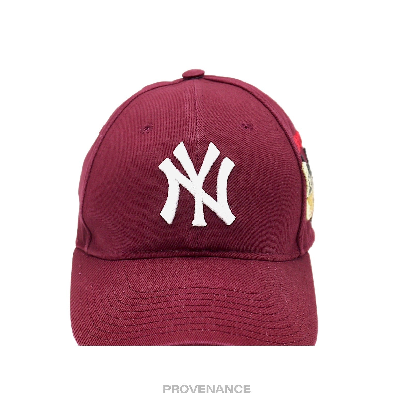 GUCCI Gucci x NY Yankees Embroidered Hat Cap - Burgundy with 