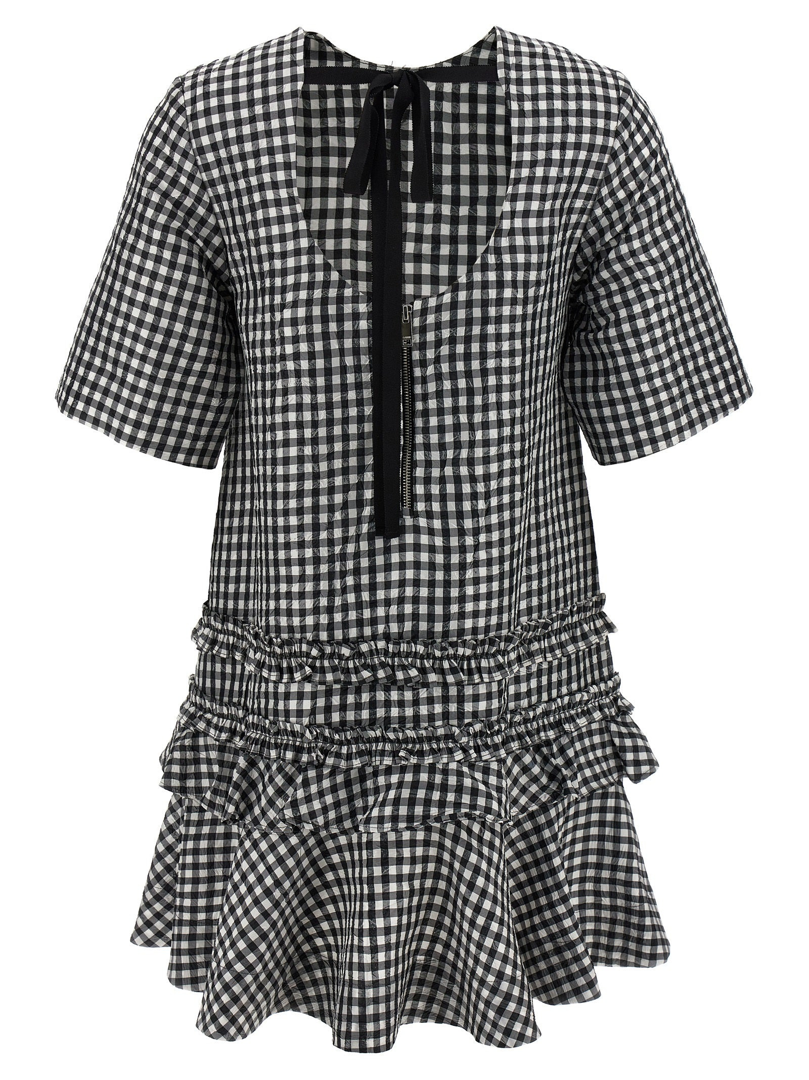 Ganni Women 'Crinkled Check Mini' Dress - 2