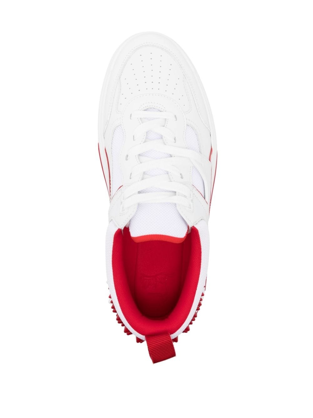 spike stud panel leather sneakers - 4