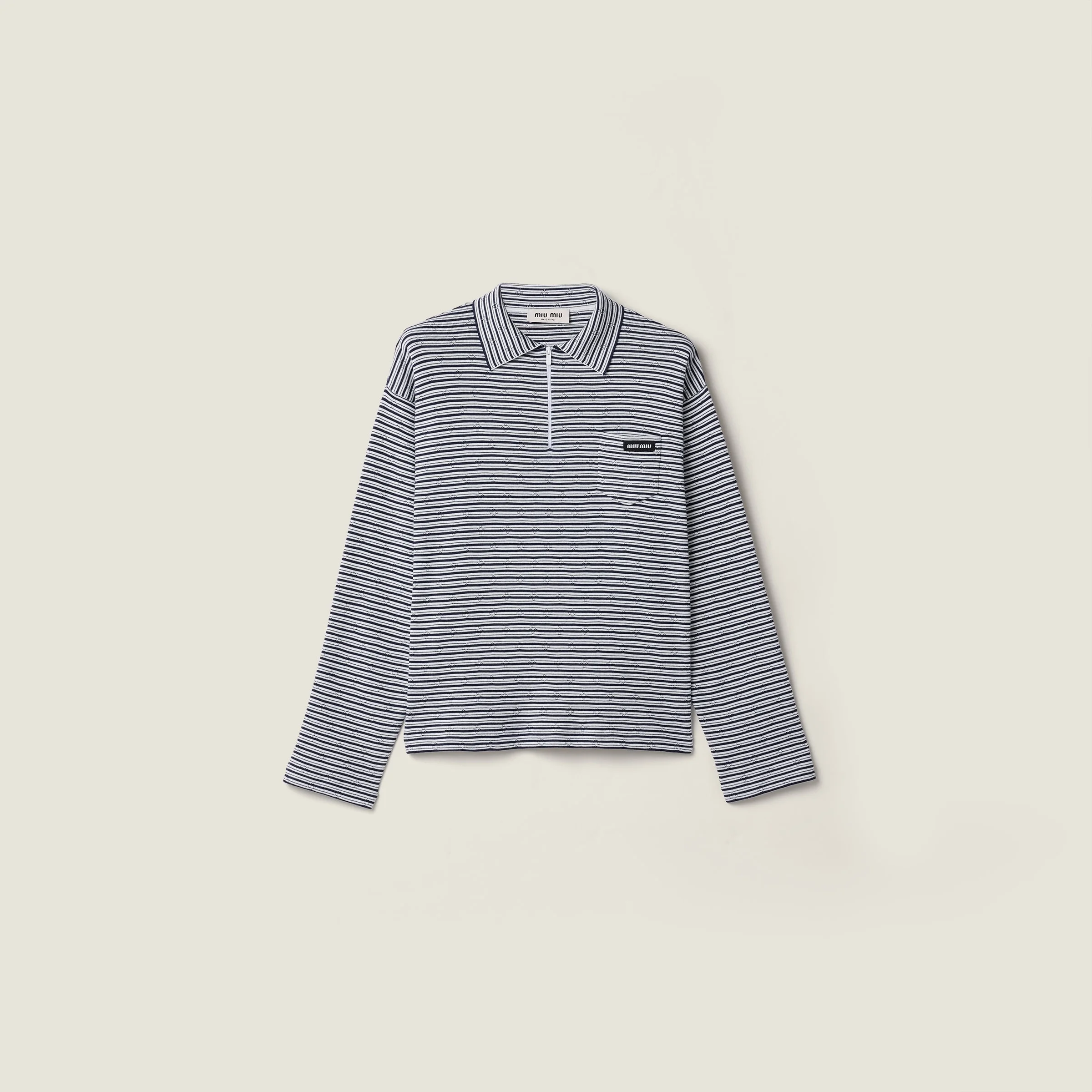 Cotton, cashmere, and silk polo shirt - 1