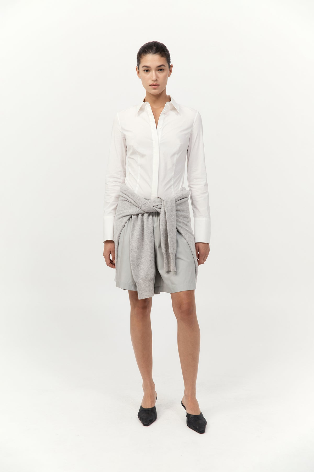 Paper Taffeta Short - Silver / Off White - 4