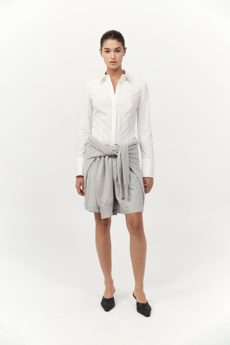Paper Taffeta Short - Silver / Off White 4