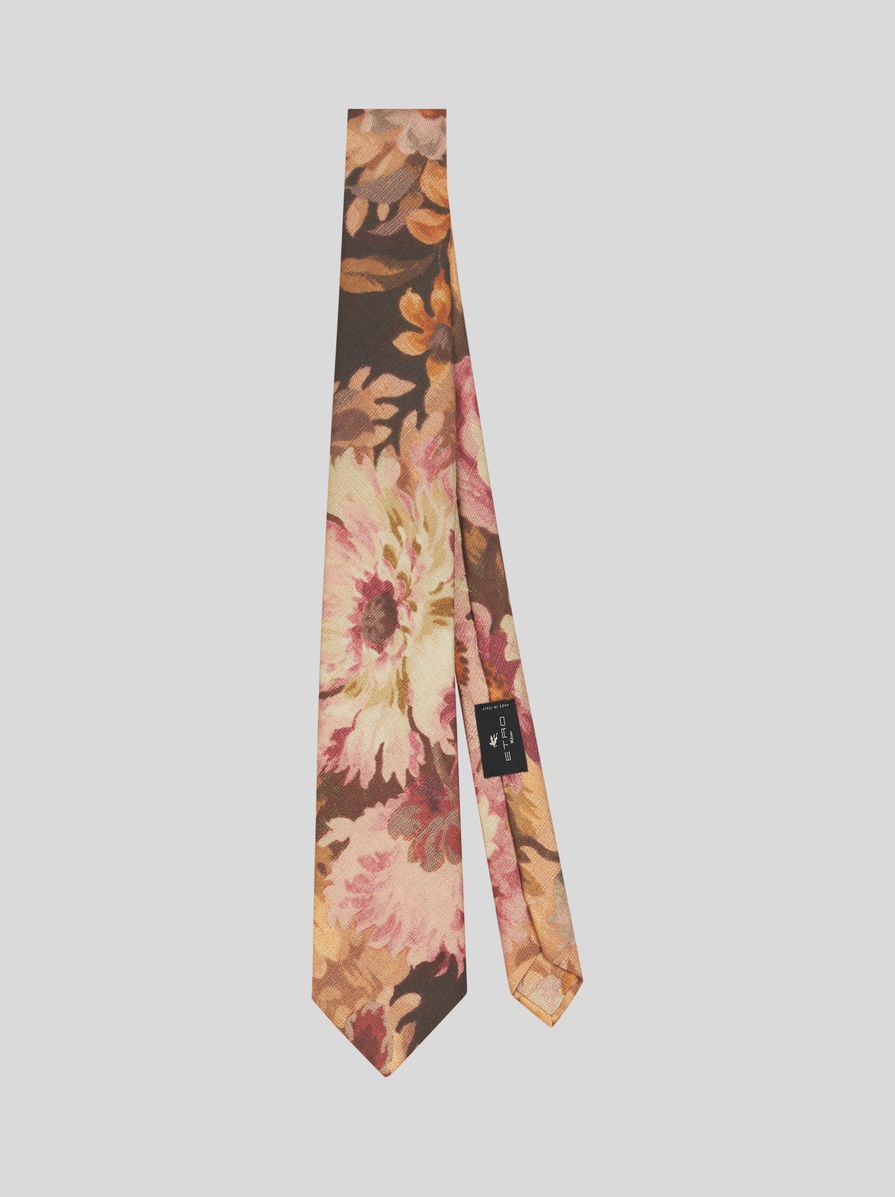FLORAL SILK TIE - 1