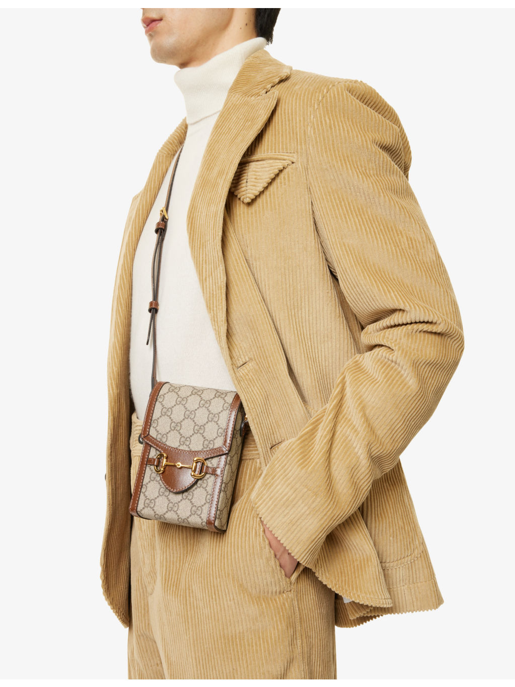 Monogram-print horsebit-embellished coated-canvas cross-body bag - 2