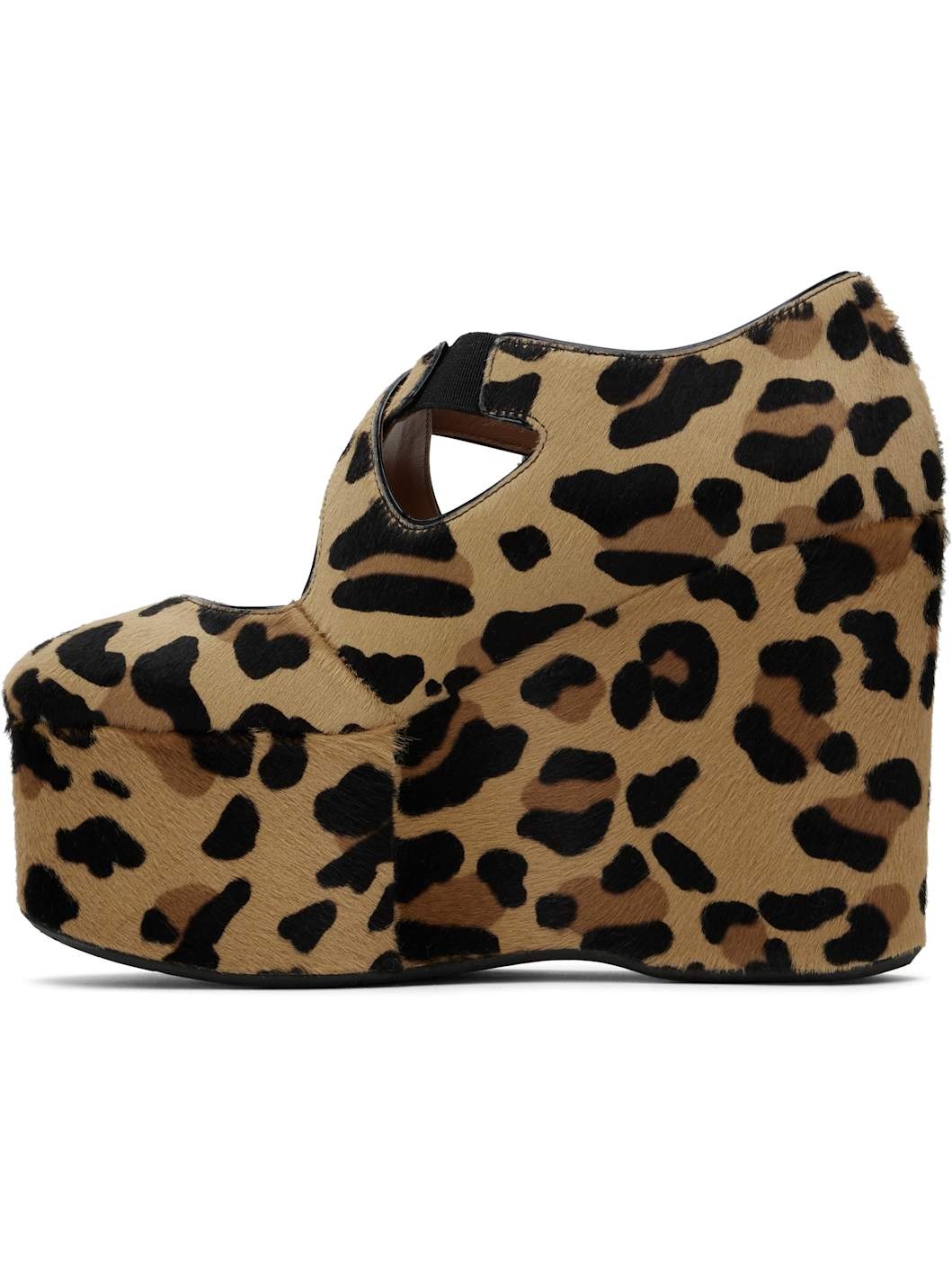 Brown Criss Cross Wedge Heels - 3