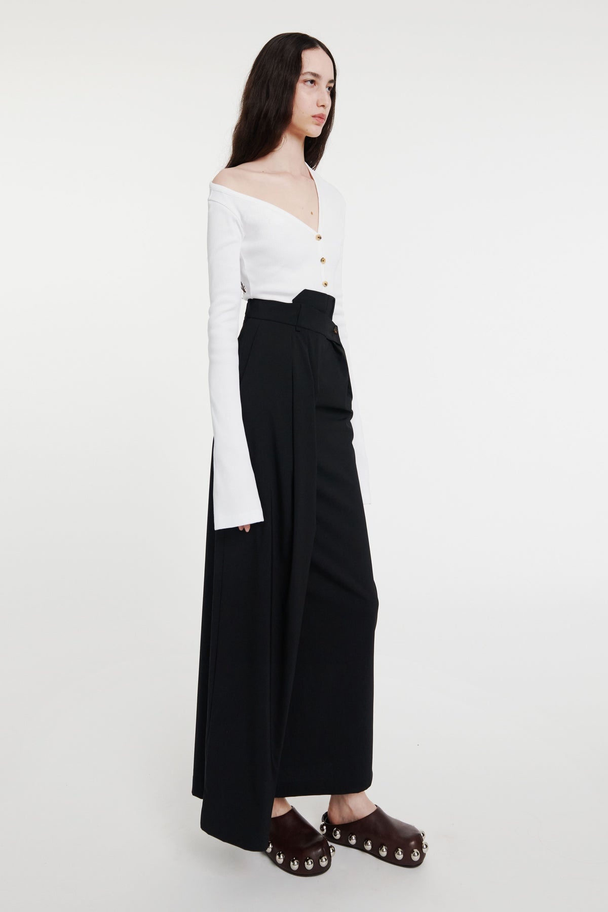 DECONSTRUCTED TROUSERS SKIRT BLACK - 7