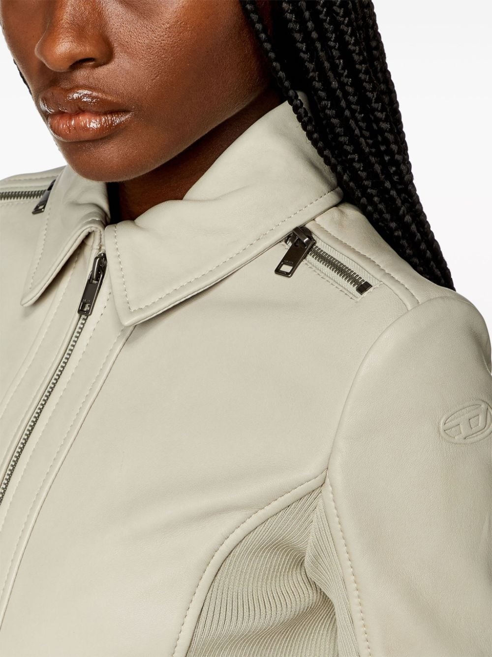 L-Sask zip-up leather jacket - 5