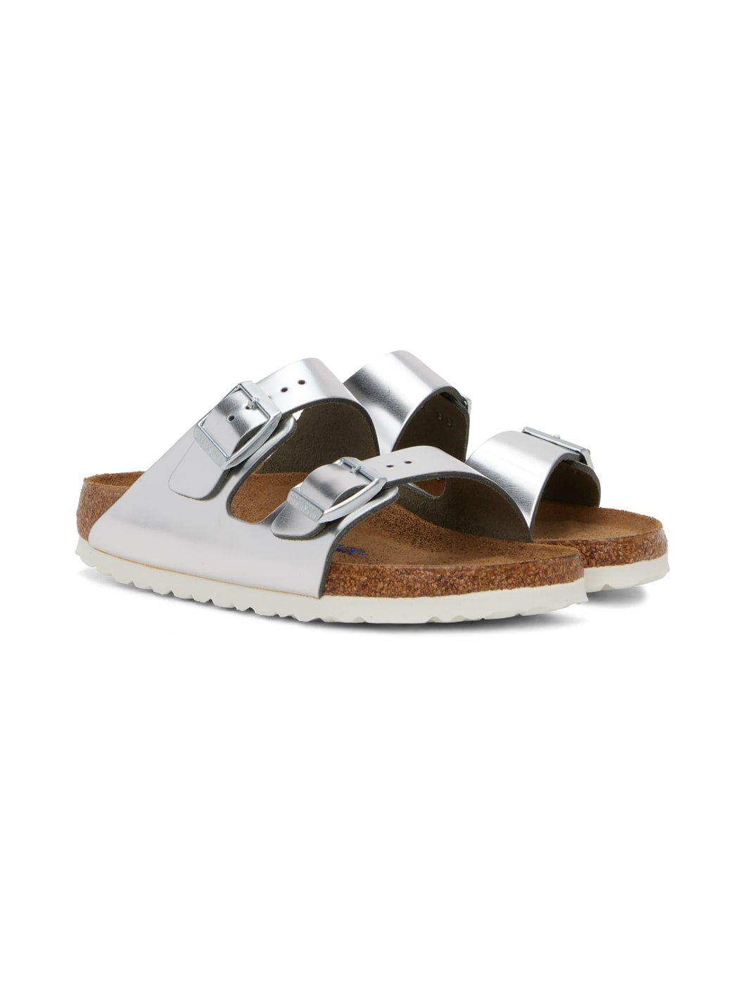 Silver Narrow Arizona Soft Footbed Sandals - 4