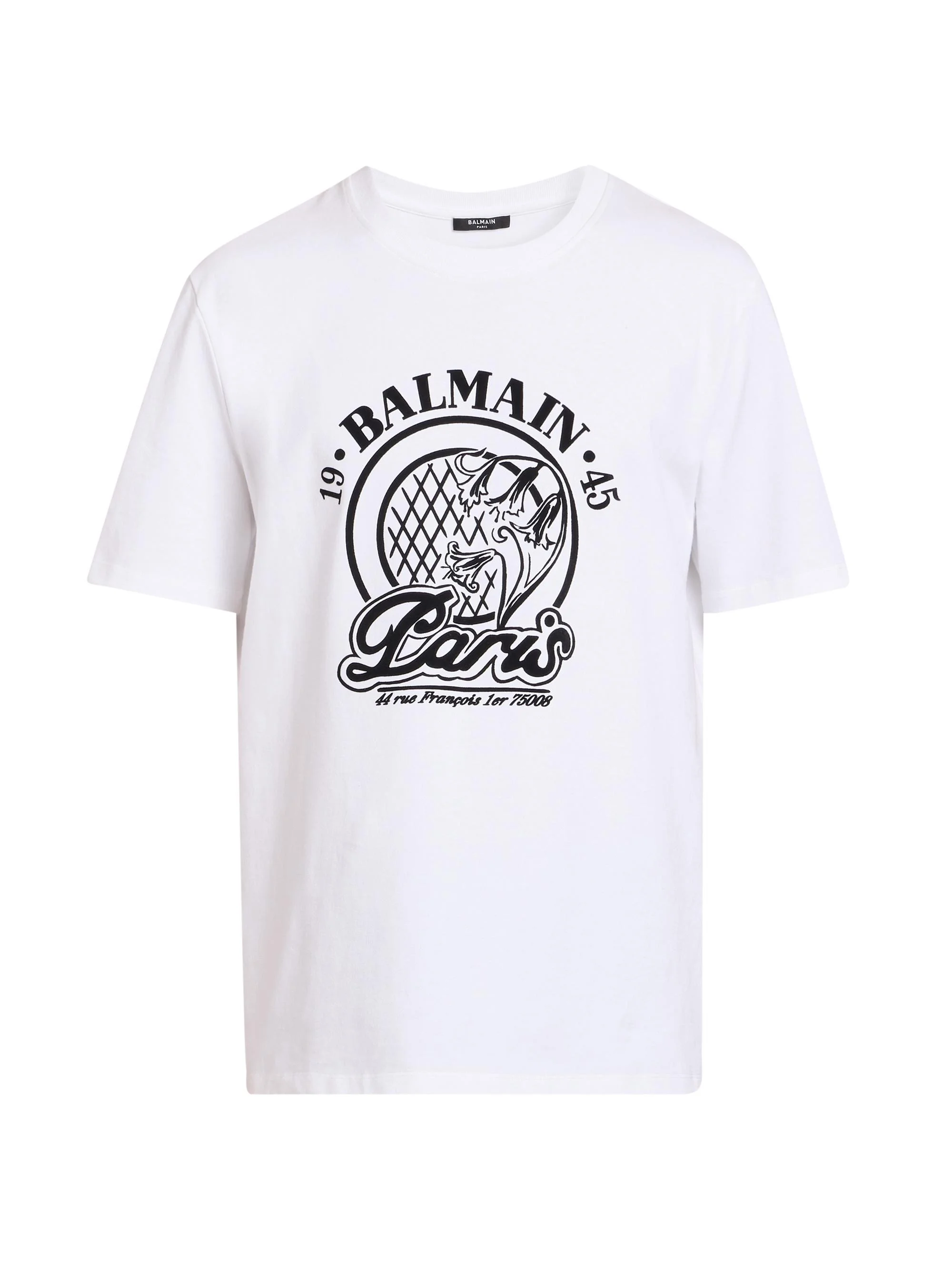 Men's Logo Graphic Cotton T-Shirt - Blanc Noir - 1