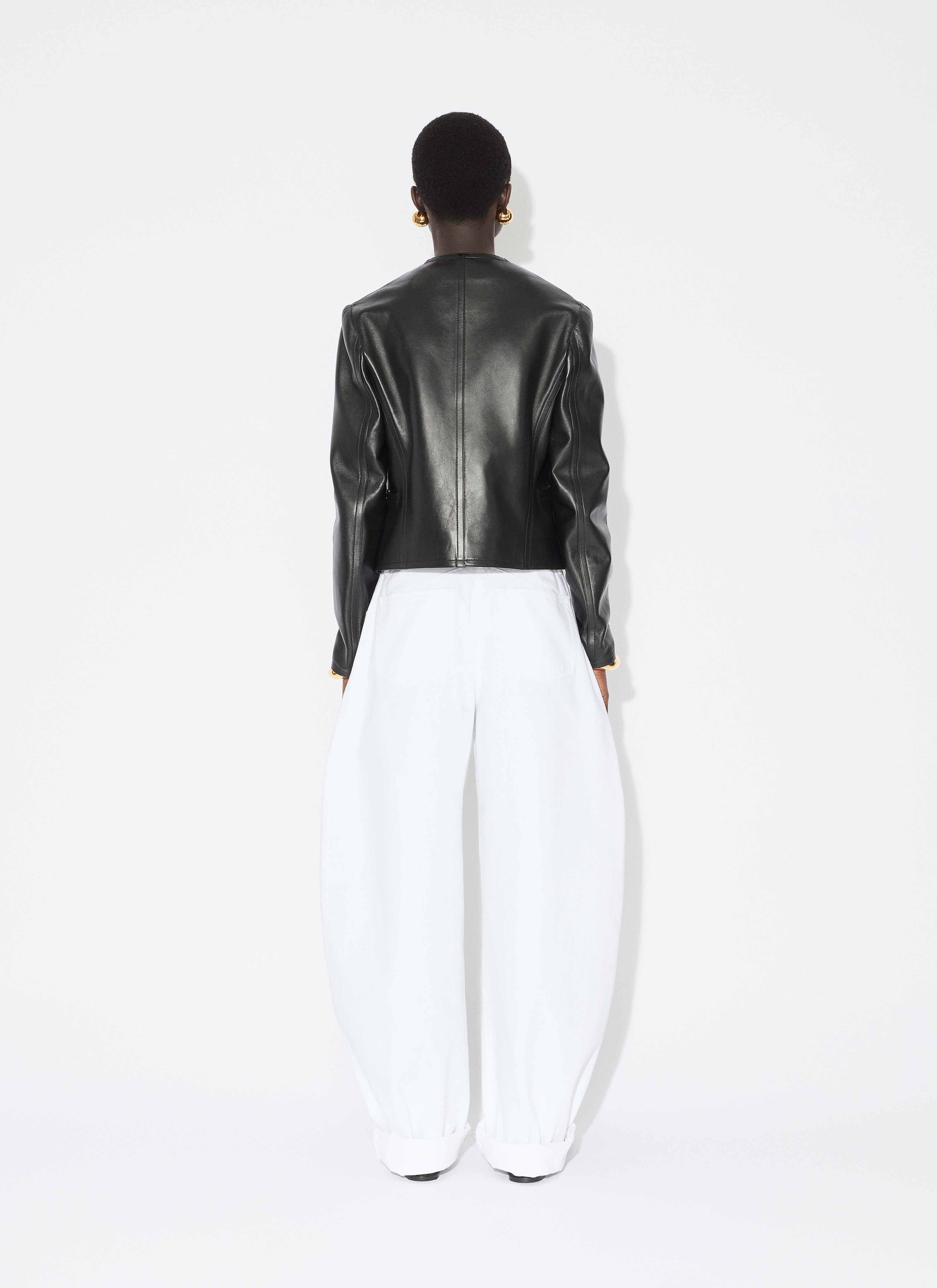 ROUND LEATHER BLAZER - 3