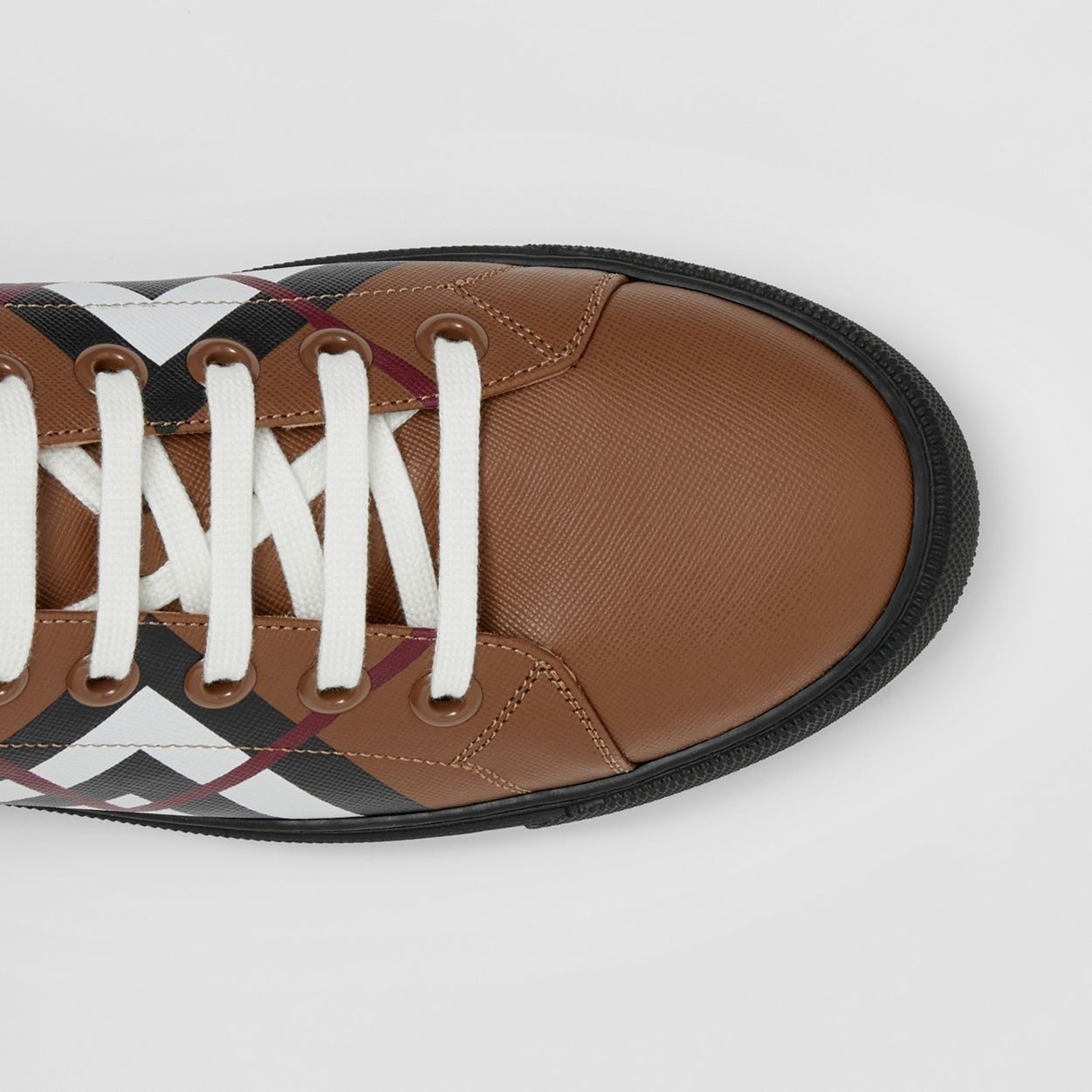 Chevron Check Leather Sneakers - 2