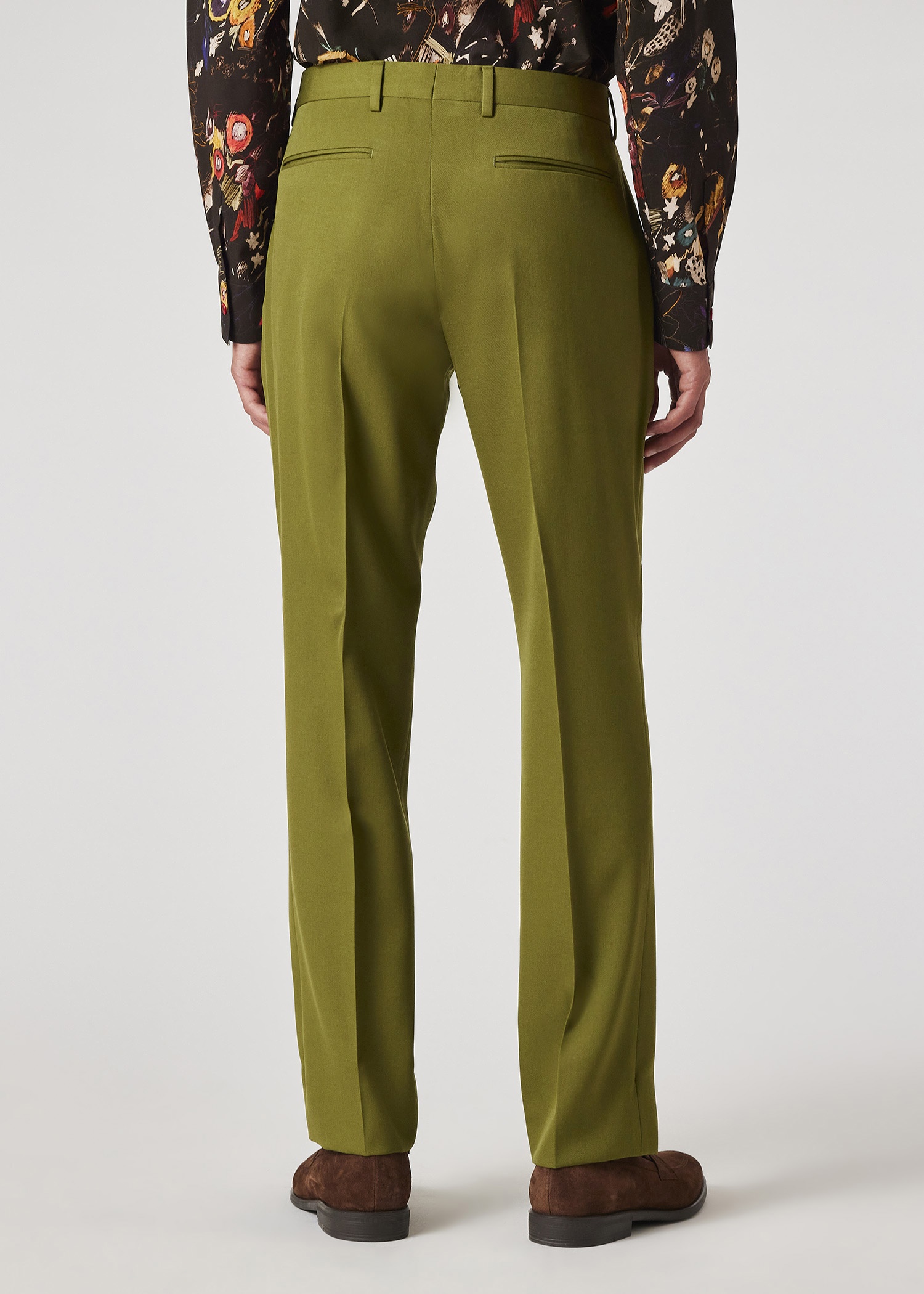 Slim Straight-Fit Chartreuse Wool Gabardine Trousers - 5